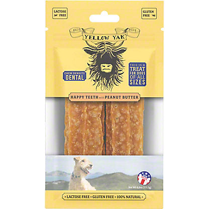 Yellow Yak - HP Teth Peanut Butter Dent Chews (5-Pack, 4oz Each)
