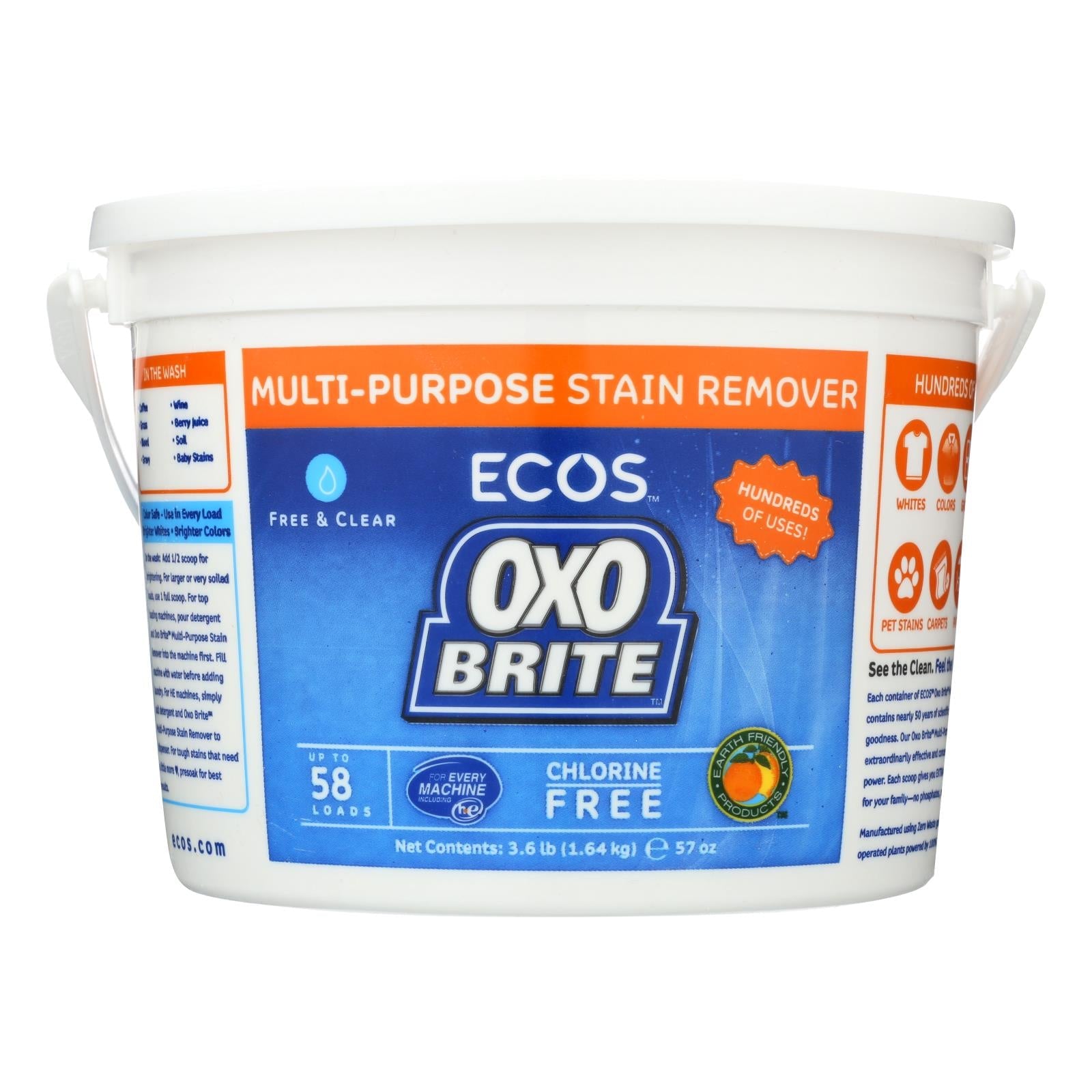 Earth Friendly Oxobrite Multi-Purpose Stain Remover - 6 x 3.6 lb. Case