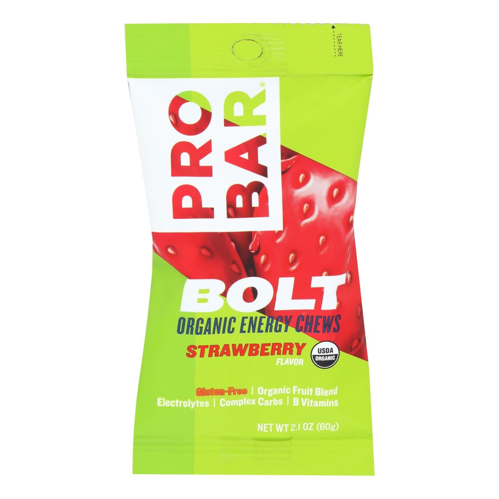 Pro Bar Bolt Energy Chews Strawberry (Pack of 12 - 2.1 Oz)