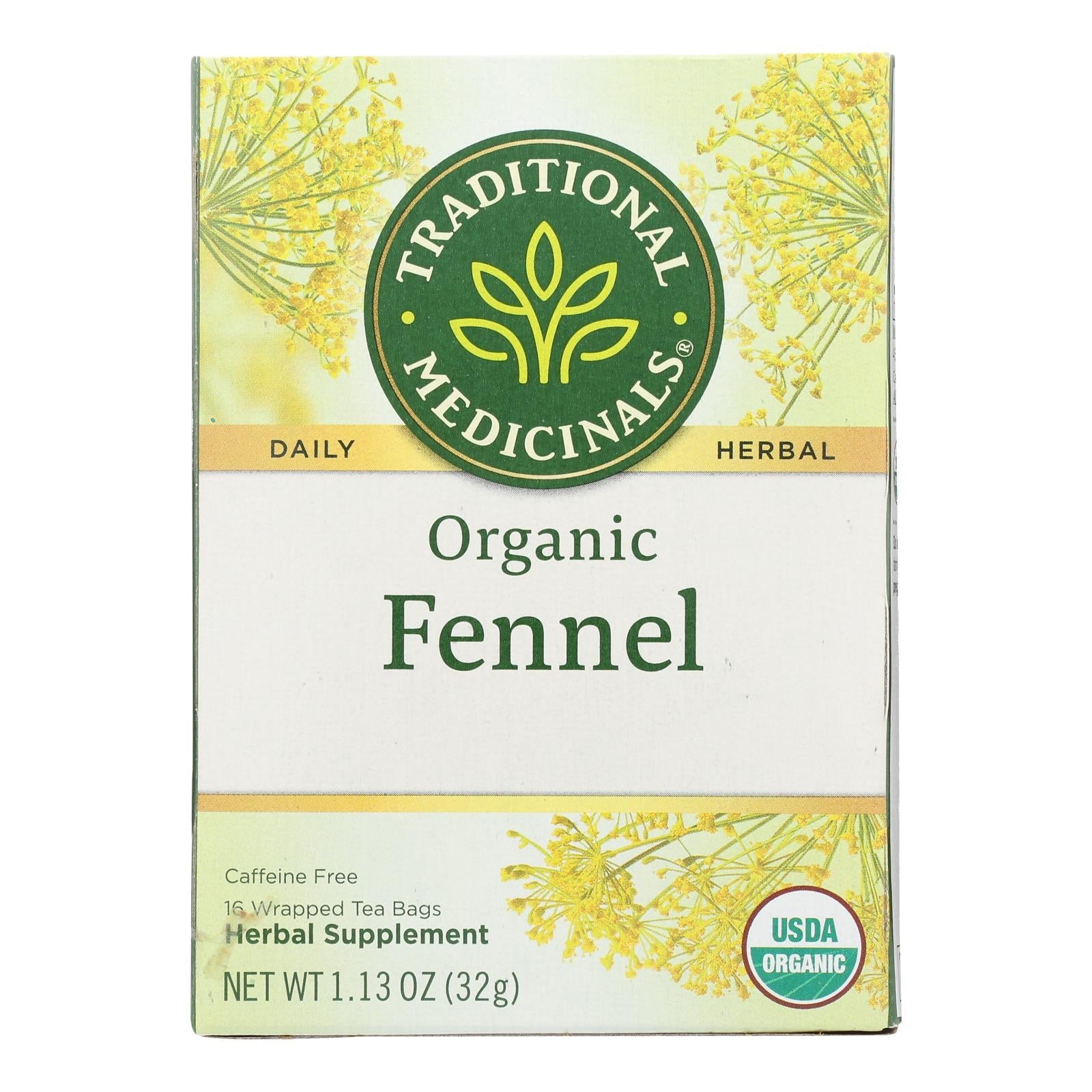 Traditional Medicinals Organic Herbal Tea - Fennel (6 Pack, 16 Bags)