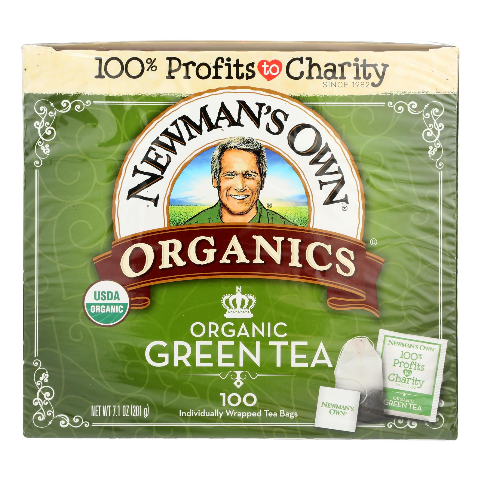 Newman's Own Organics 100% Pure Green Tea Bags (Pack of 5)