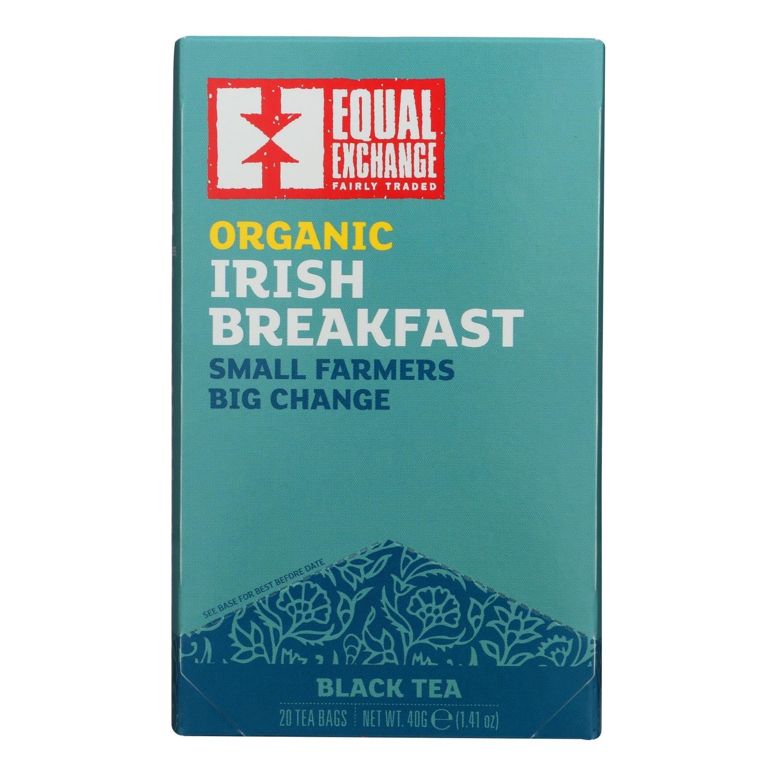 Equal Exchange Organic Irish Breakfast Loose Leaf Tea, Pack of 6, 20 Bag Box