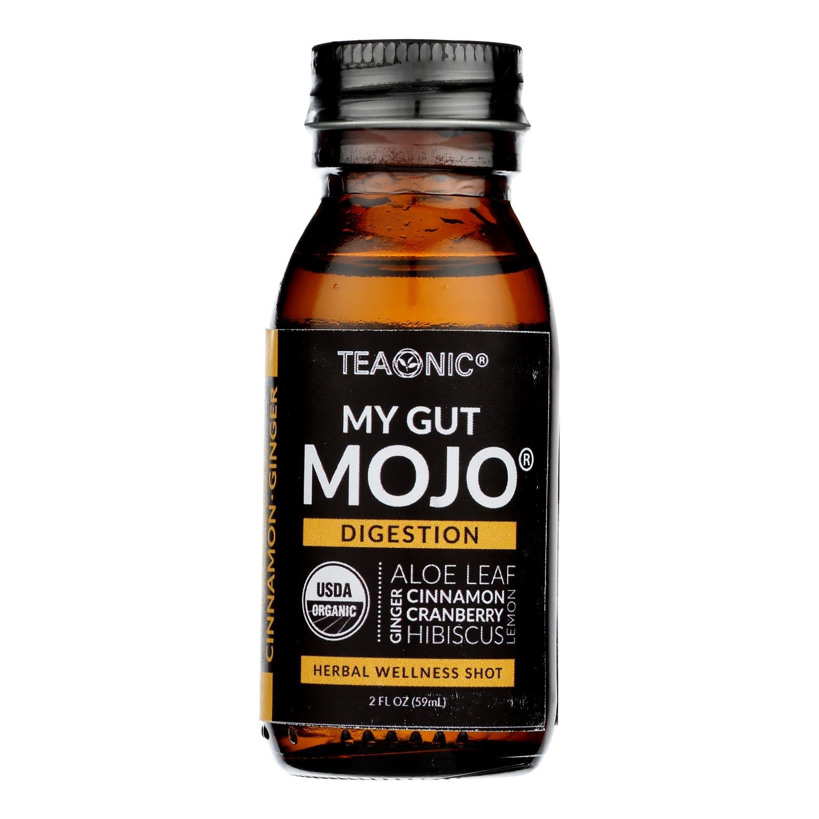 Teaonic Gut Mojo Herbal Tea (Pack of 6 - 2 Fl Oz)