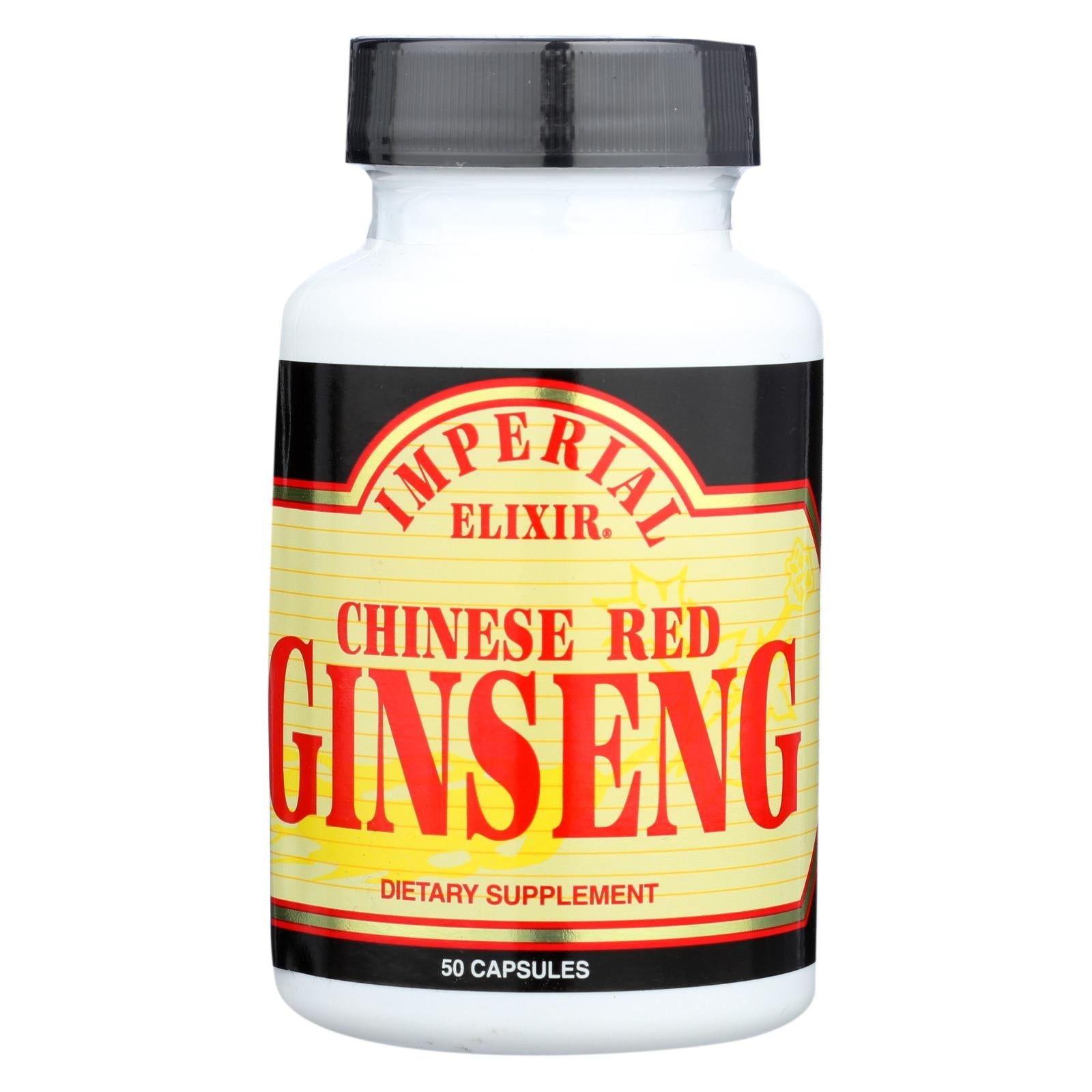 Imperial Elixir Chinese Red Ginseng Capsules - 500 mg, Pack of 50
