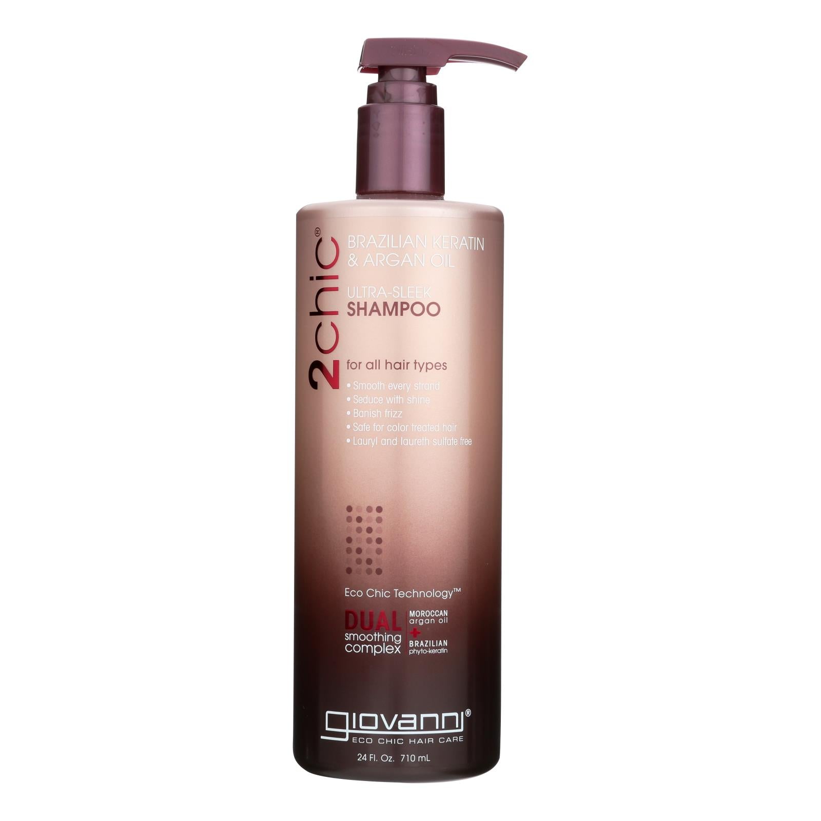 Giovanni Hair Care Products  - 2chic Keratin & Argan Revitalizing Shampoo - 24 FL Oz