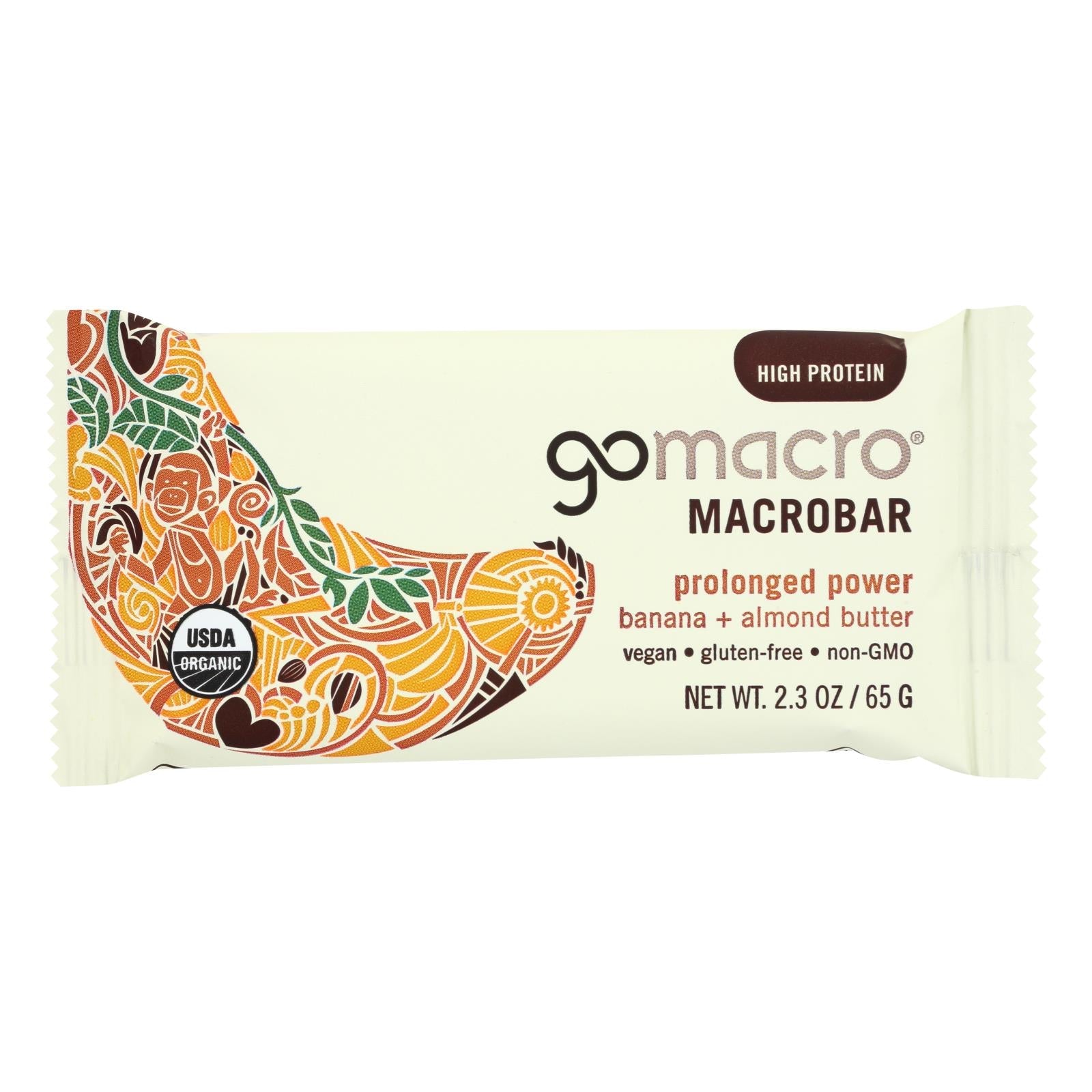 Gomacro Banana and Almond Butter Organic  (Pack of 12) - 2.3 Oz Bars