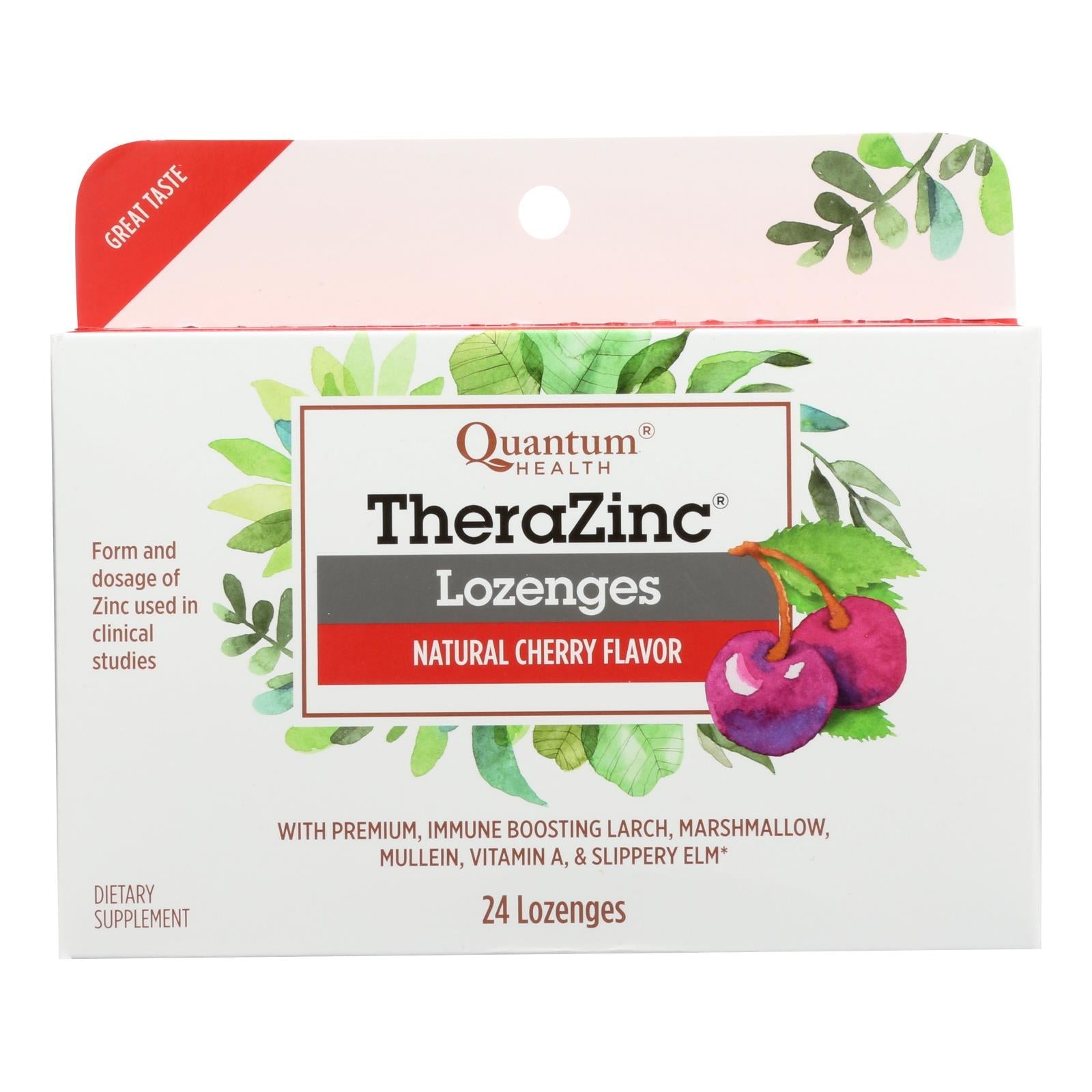 Quantum Research Cold Season Plus Zinc - Cherry - 24 Lozenges for Immune Support and Sore Throat Relief
