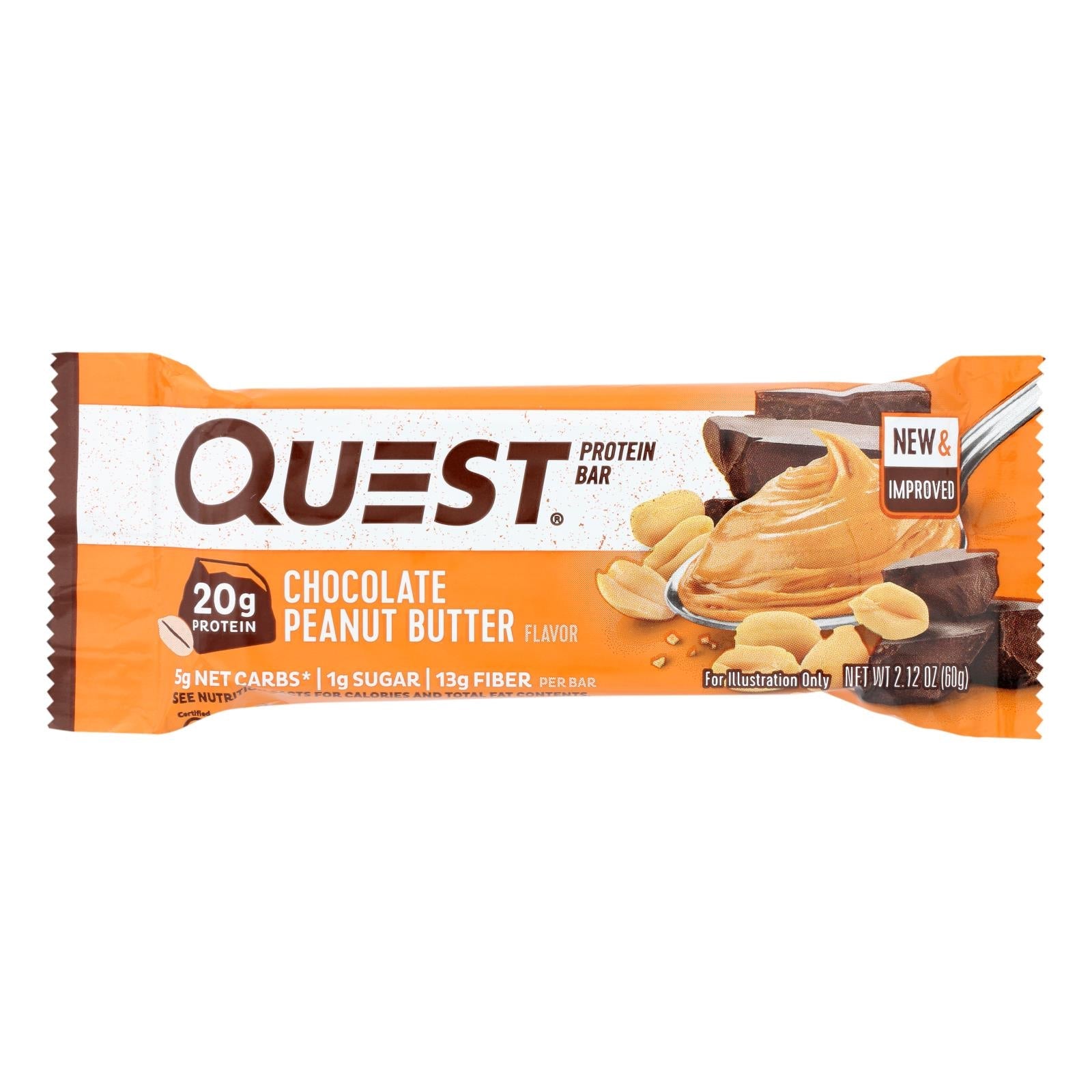 Quest Bar - Chocolate Peanut Butter (Pack of 12) - 2.12 Oz