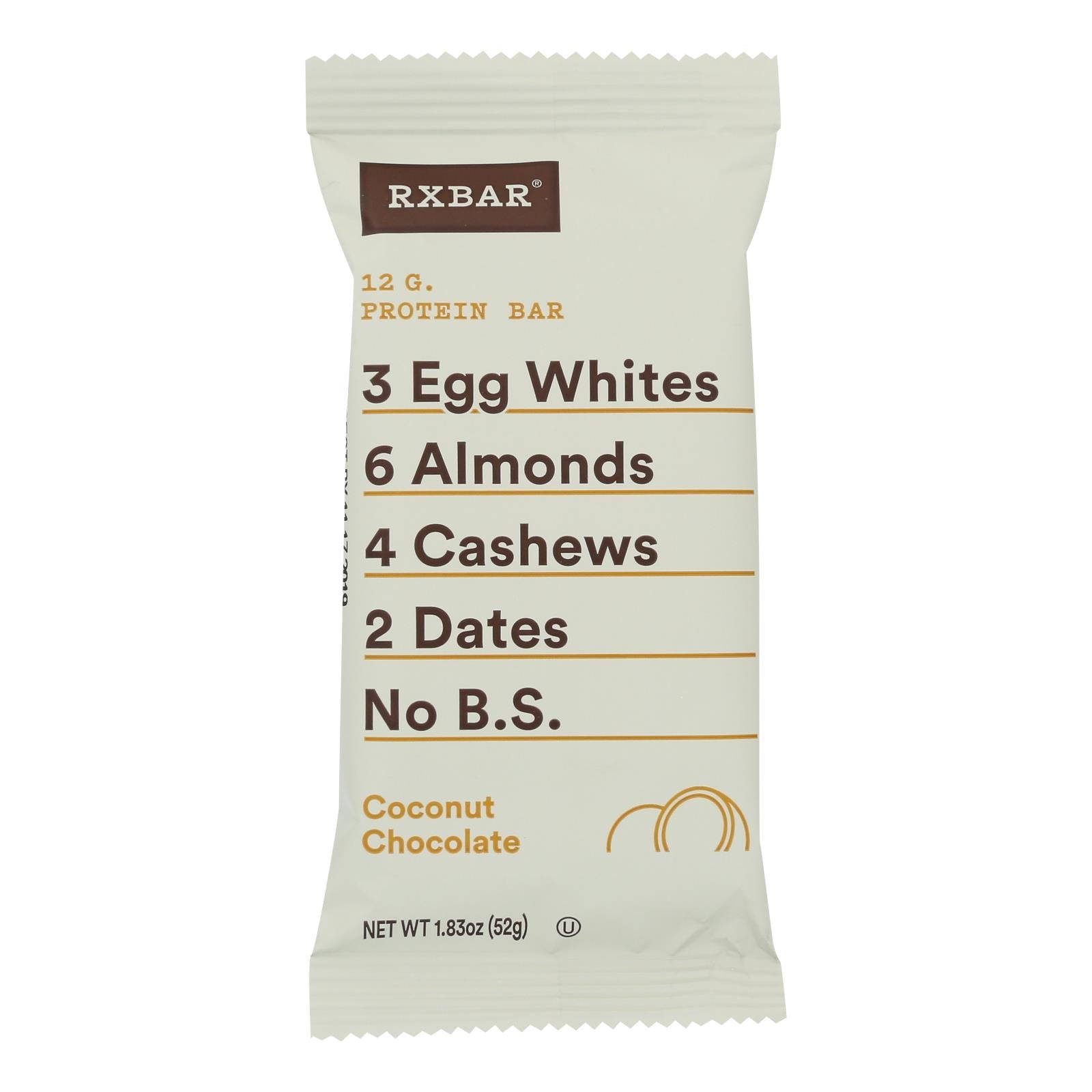 RXBAR Coconut Chocolate Protein Bar (Pack of 12 - 1.83 Oz.)