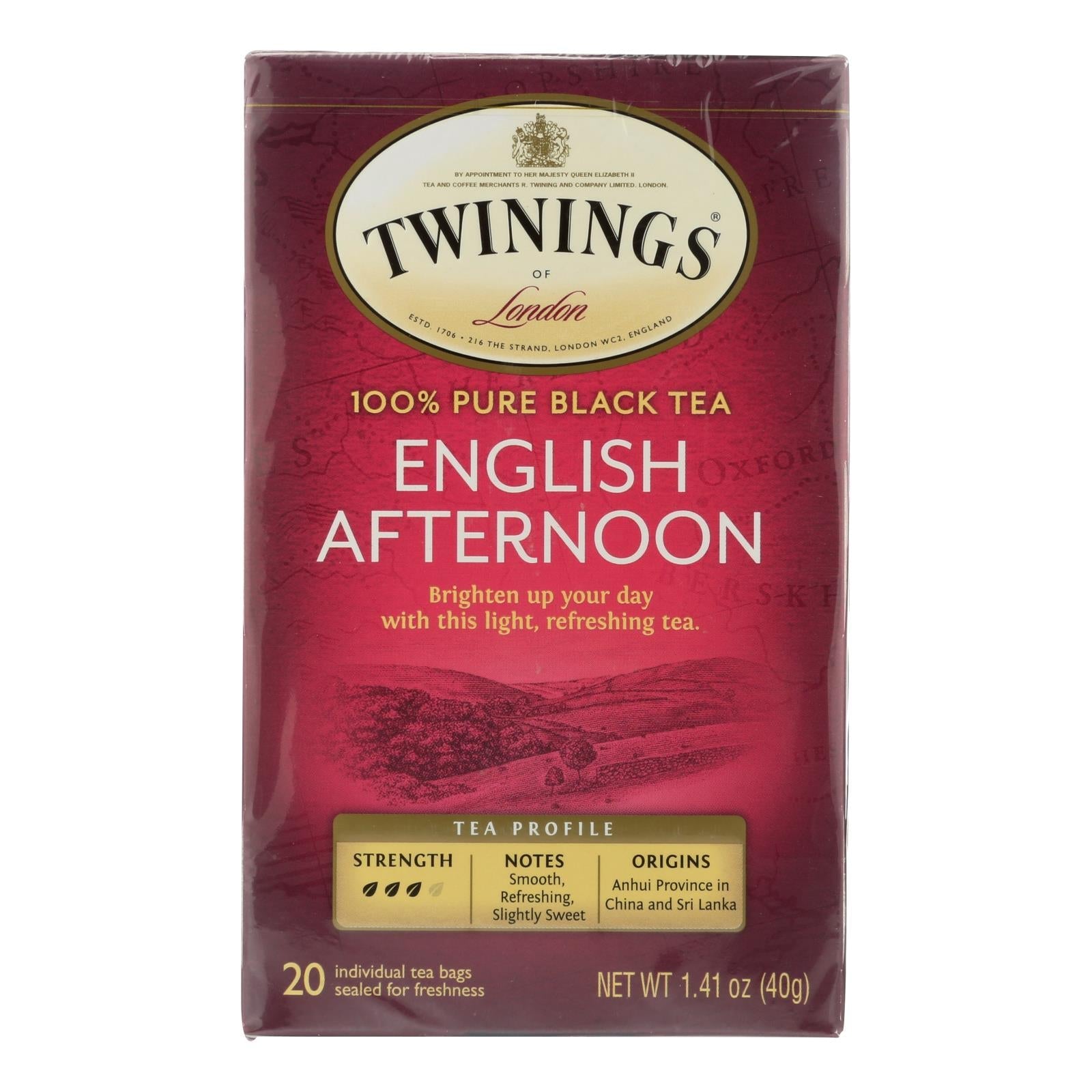 Twinings English Afternoon Black Tea, 6 Packs of 20 Tea Bags