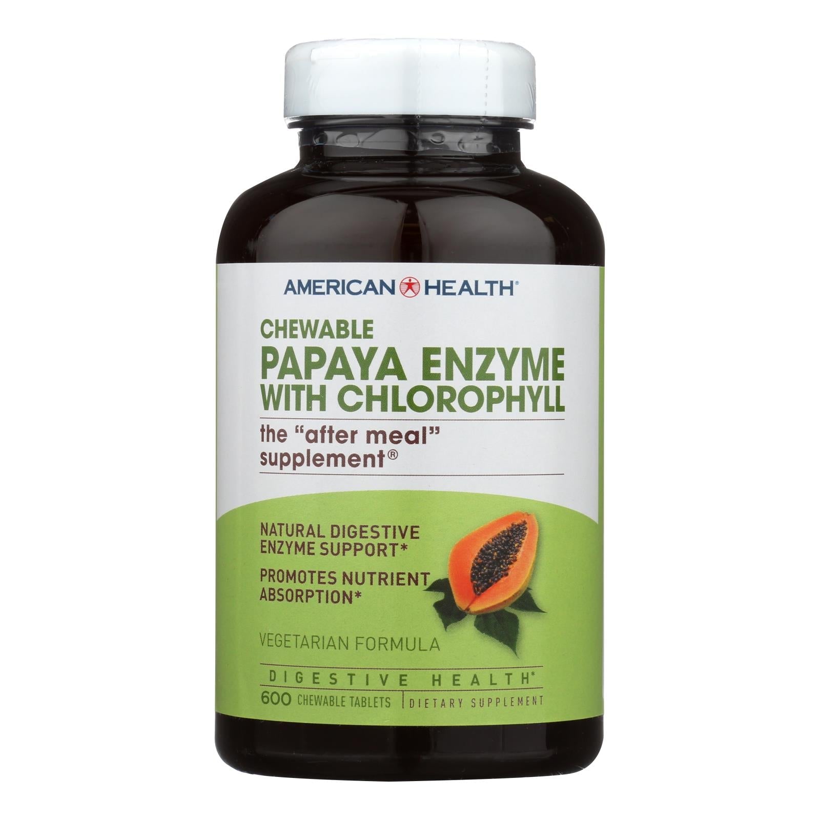 American Health Papaya Enzyme with Chlorophyll Chewable (600 Ct)