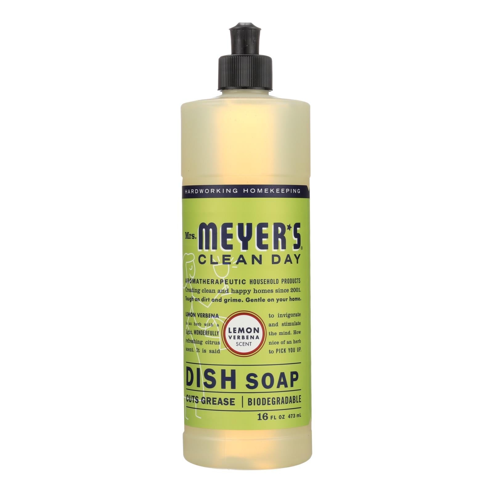 Mrs. Meyer's Clean Day Liquid Dish Soap, Lemon Verbena (6 Pack, 16 Oz Each)