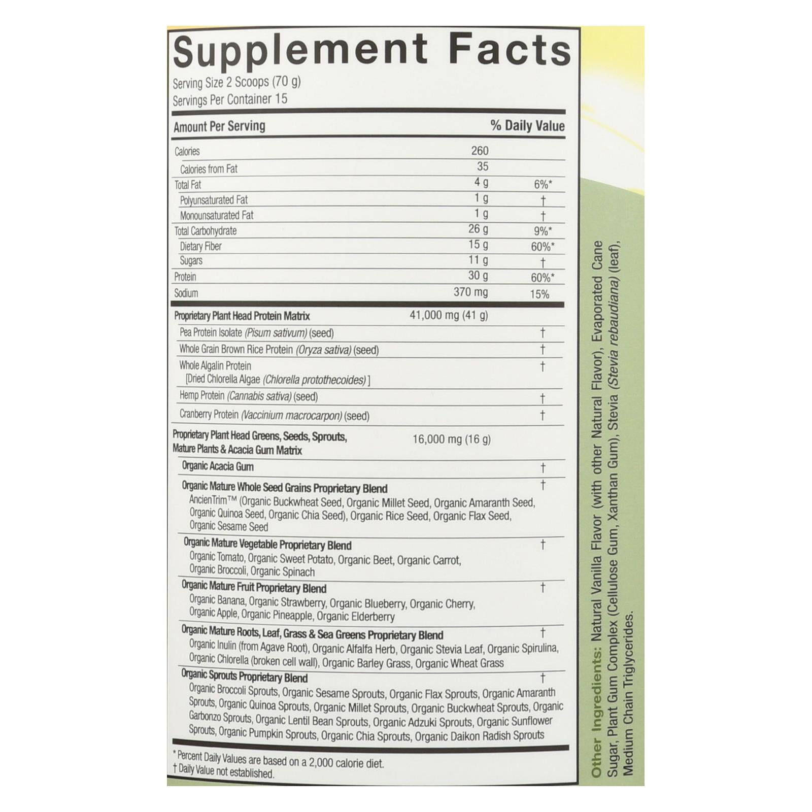 Genceutic Naturals Plant-Based Real Meal - Vanilla (2.3 Lbs)