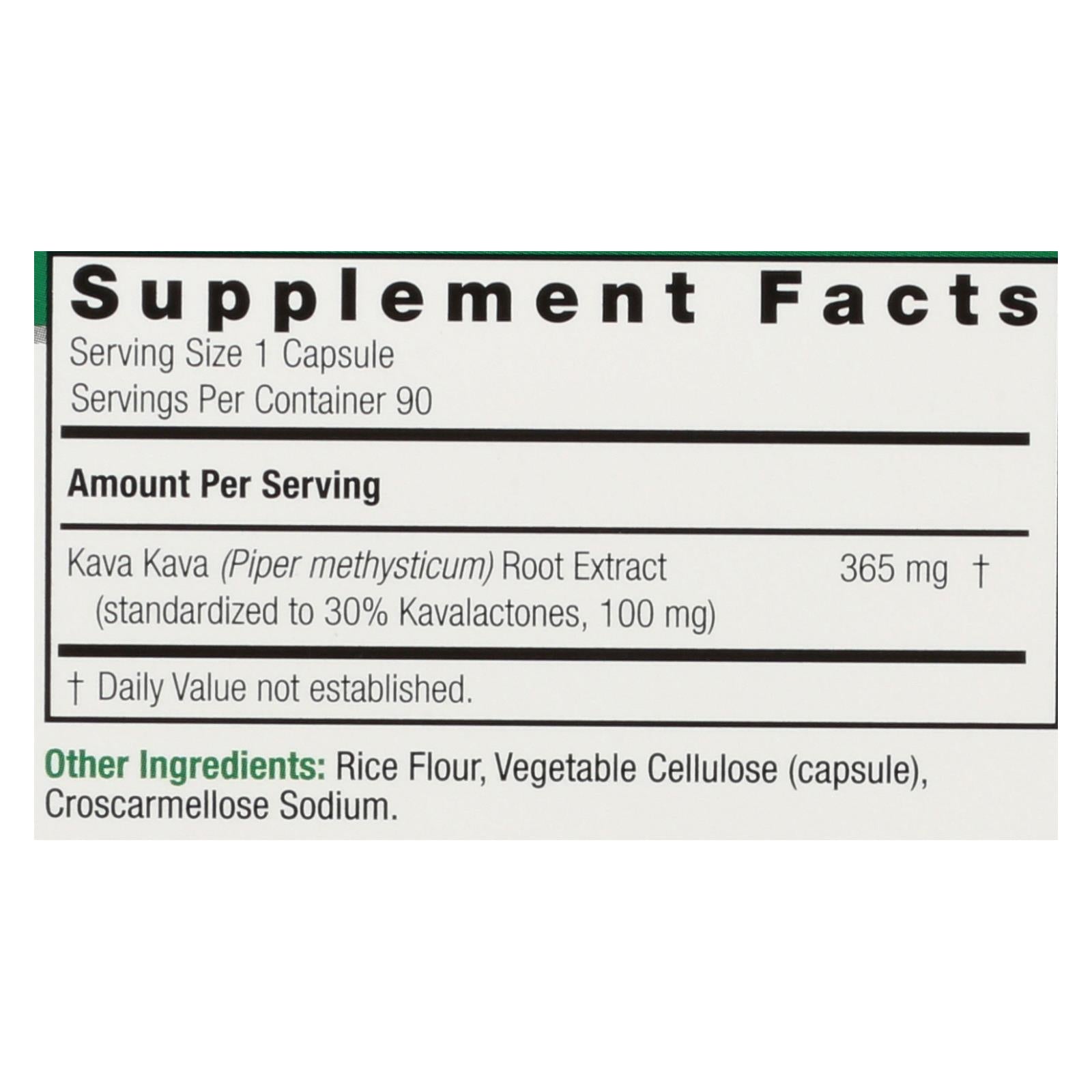 Nature's Answer Kava Root Supplement - 90 Capsules Per Bottle (Pack of 6)