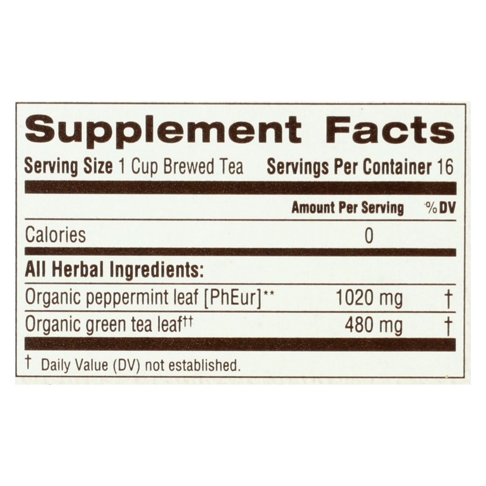 Traditional Medicinals Peppermint Green Tea, 0.85 Oz (Pack of 6)