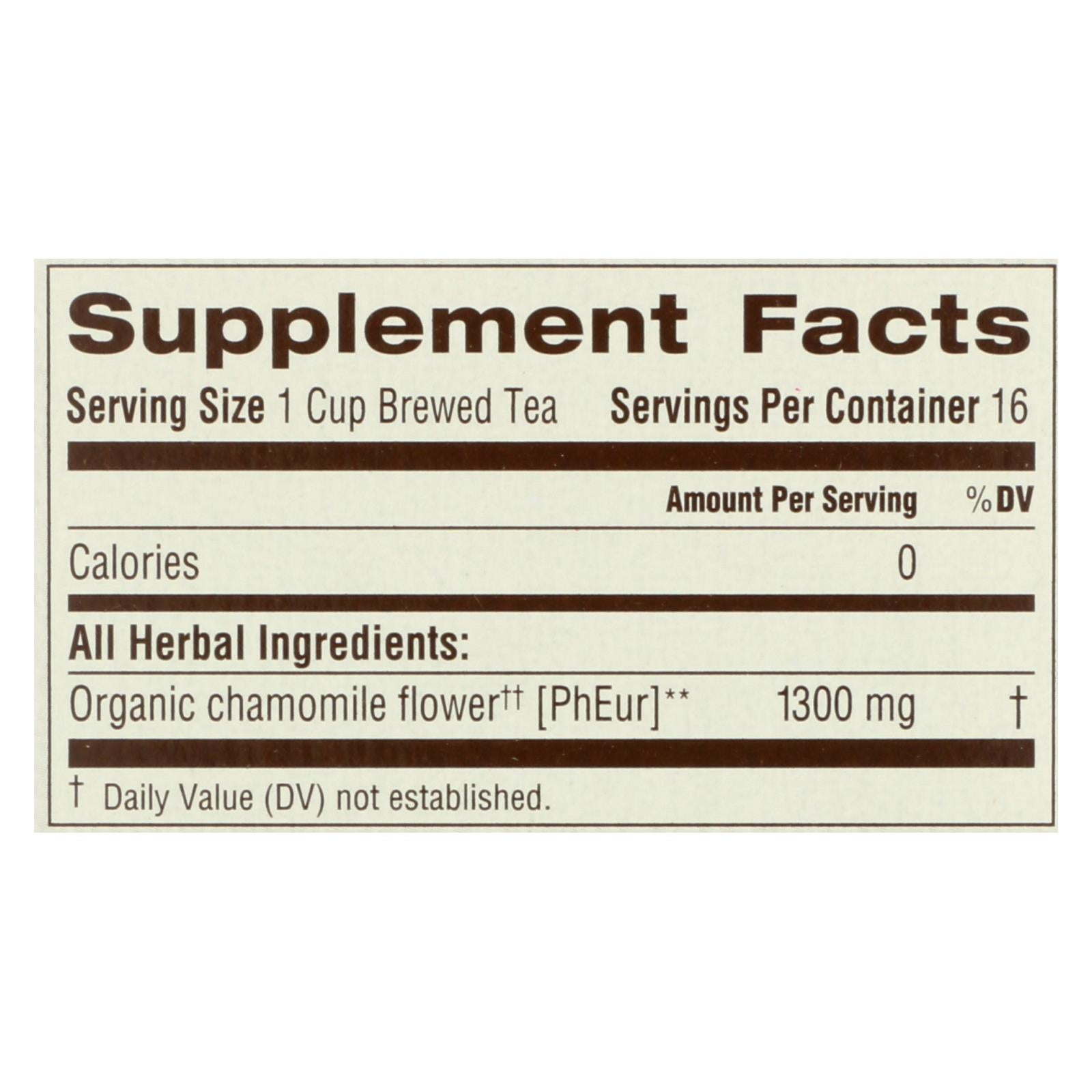 Traditional Medicinals Organic Chamomile Herbal Tea, 16 Bags/Box (Pack of 6)