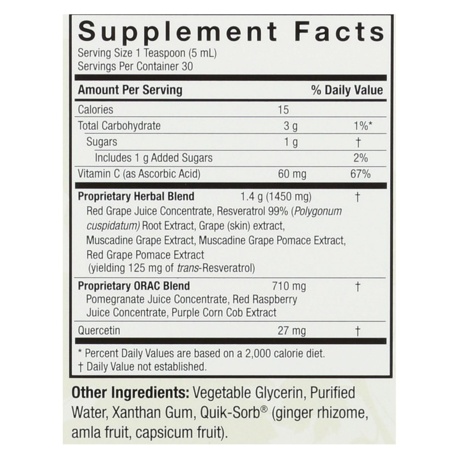 Nature's Answer Resveratrol Reserve Alcohol-Free Liquid Supplement (5 Fl Oz)