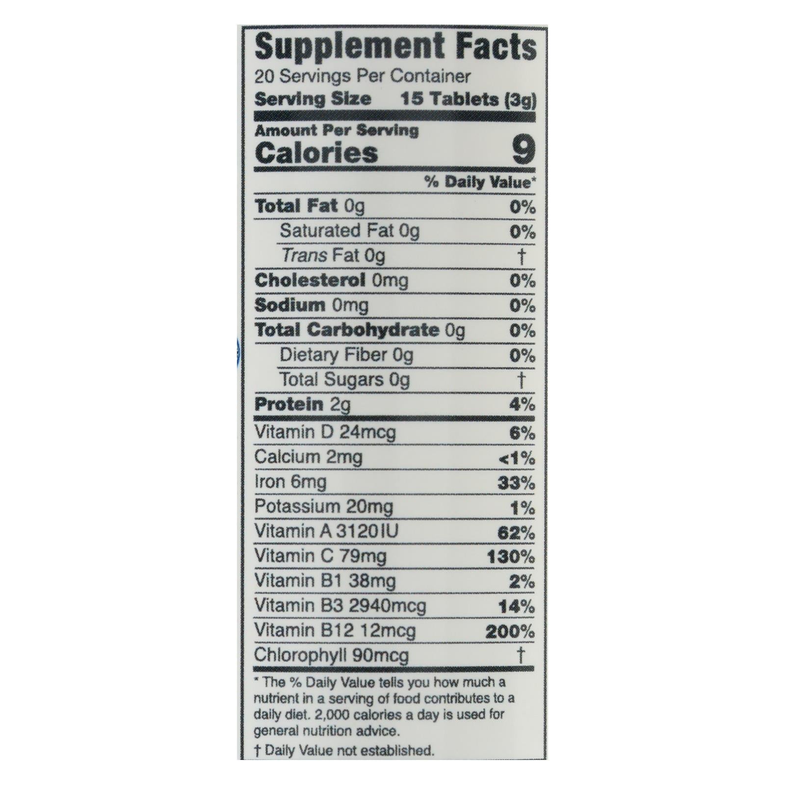 Organic Green Foods Chlorella 200mg Tablets (300-Count)