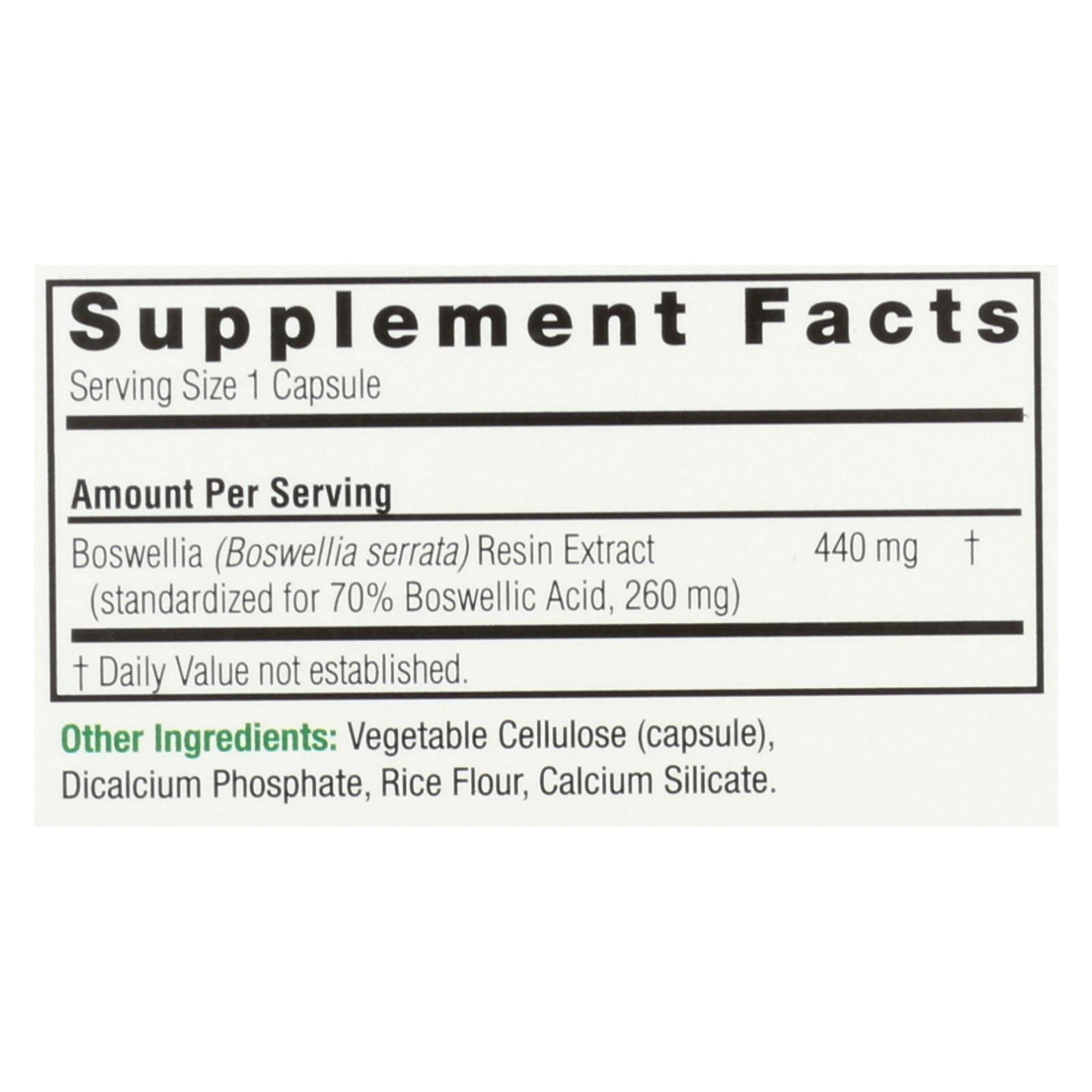 Nature's Answer Boswellia Extract: 90 Vegetarian Capsules for Joint Health