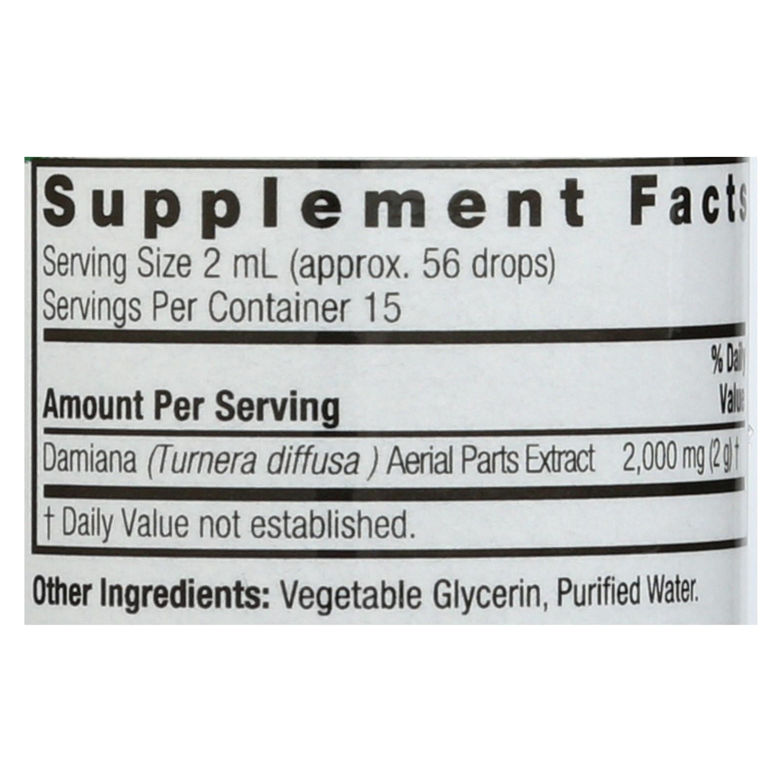 Nature's Answer Damiana Leaf Alcohol-Free Extract (1 Fl Oz)