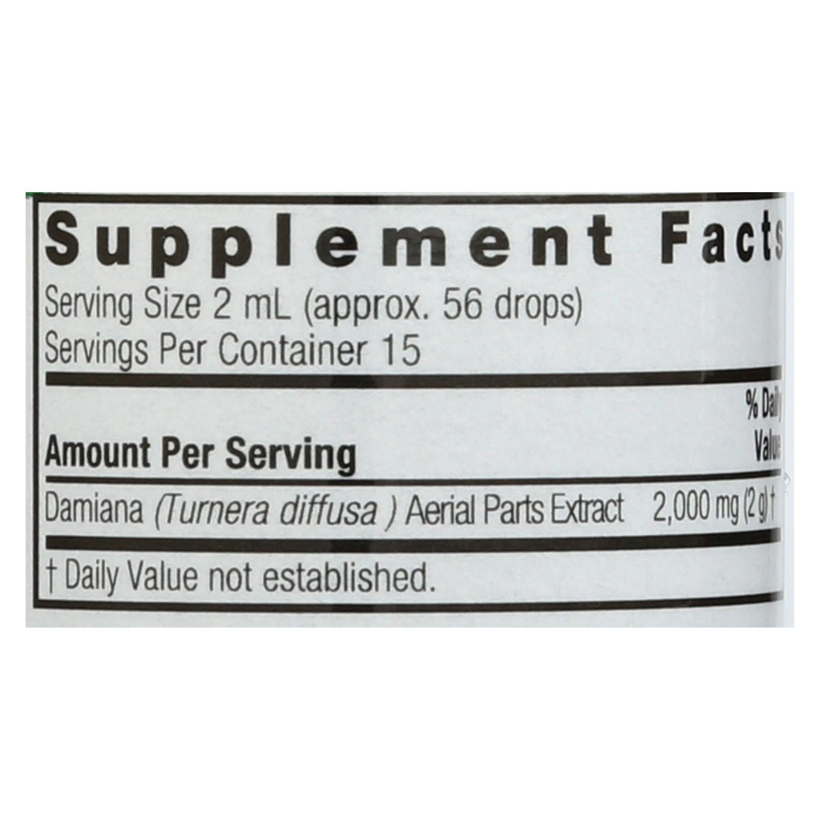 Nature's Answer Damiana Leaf Alcohol-Free Extract (1 Fl Oz)