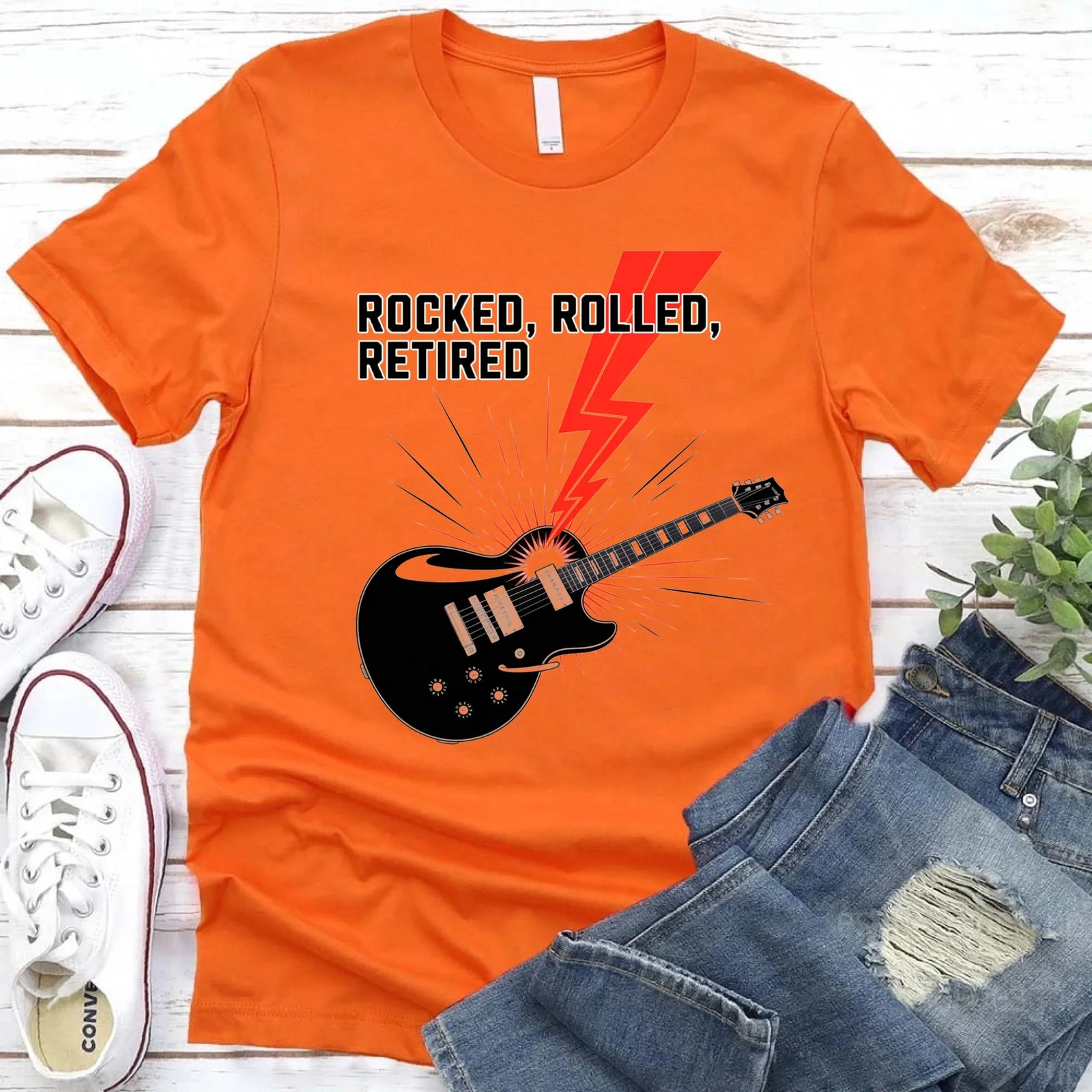 Rocked Rolled Retired T-Shirt – Funny Retirement Gift Shirt