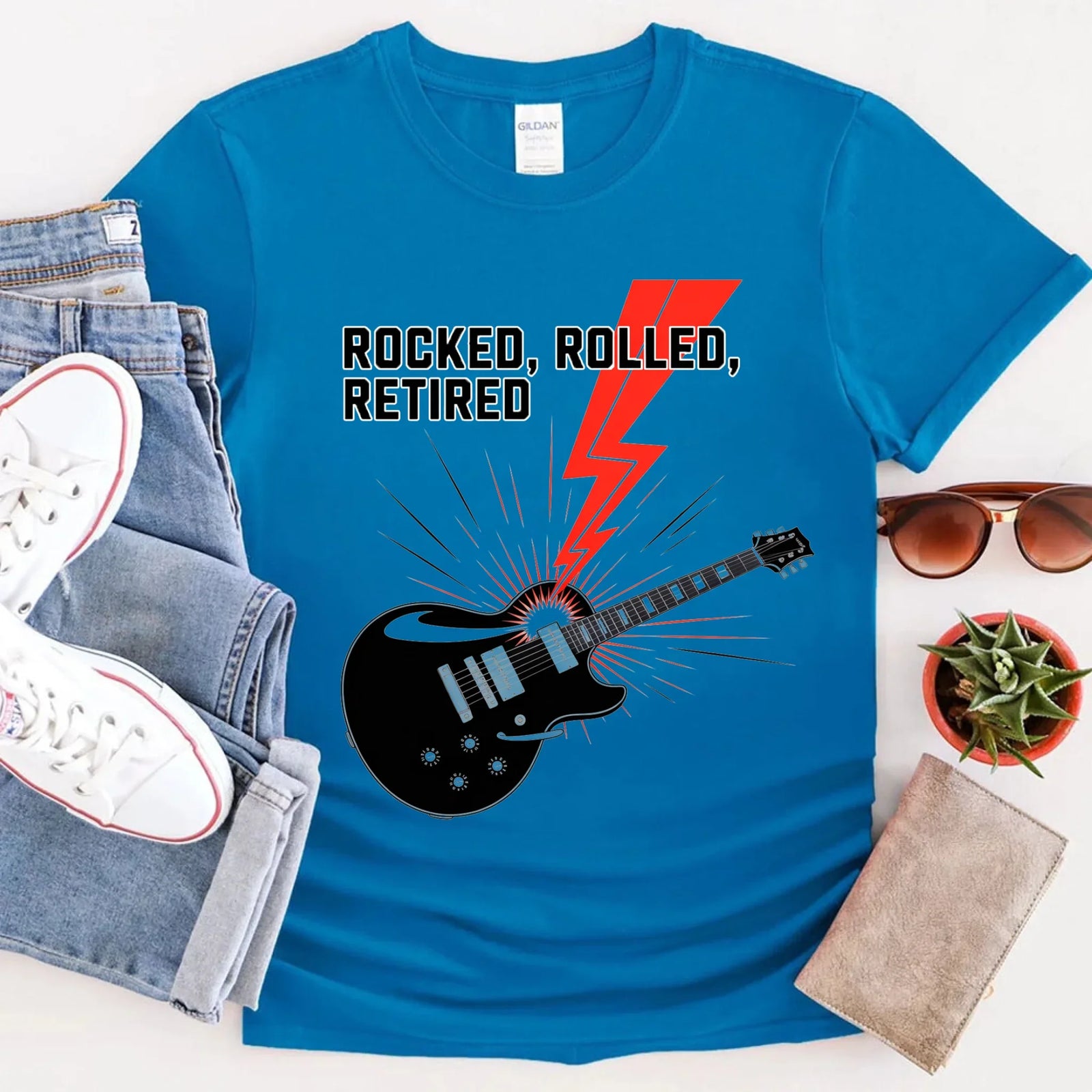 Rocked Rolled Retired T-Shirt – Funny Retirement Gift Shirt