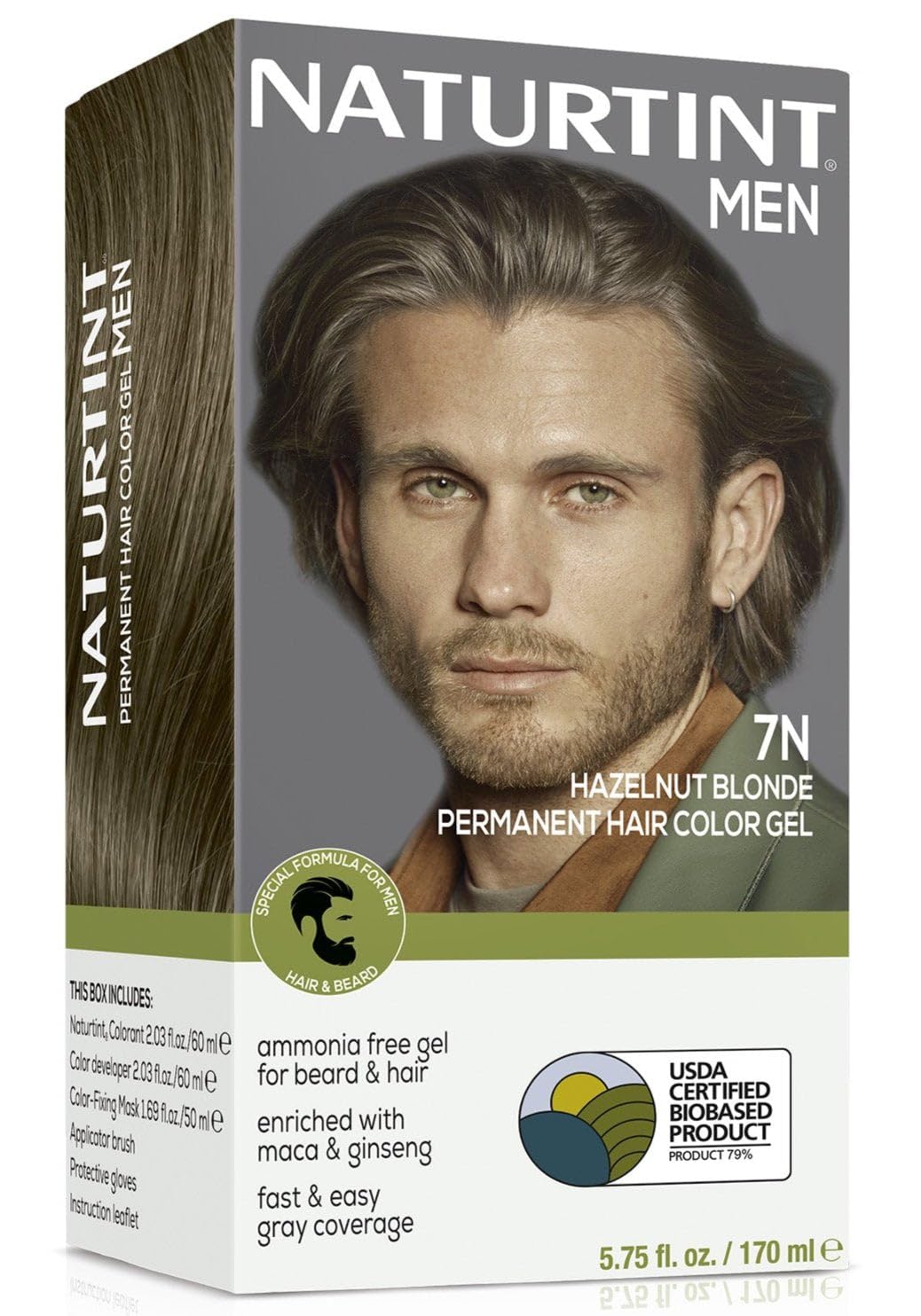 Naturtint Men's Hair Color 7N Hazel Blonde, 5.75 fl oz - Natural Hair Dye