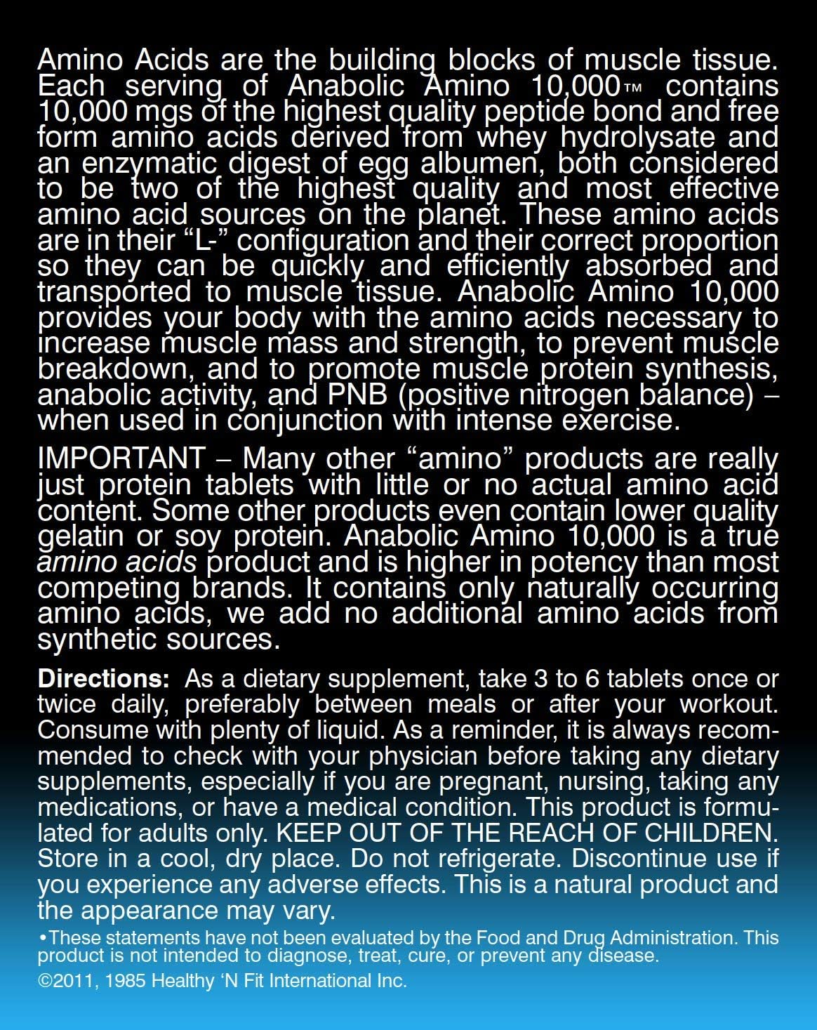 Healthy 'n Fit Anabolic Amino 10000 (90 Tablets)