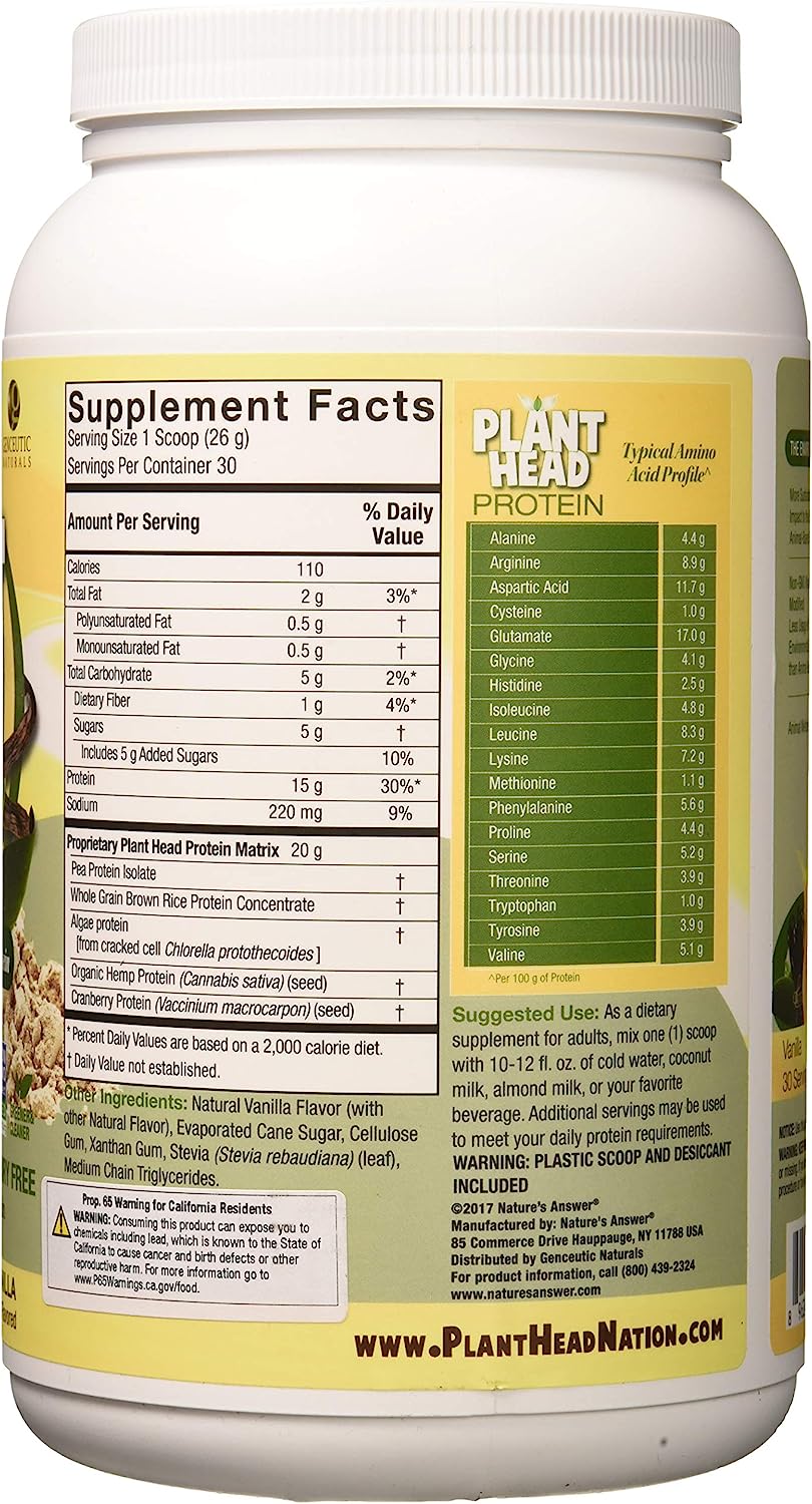 Genceutic Naturals Plant-Based Protein: Vanilla Craze (1.65 Lbs)