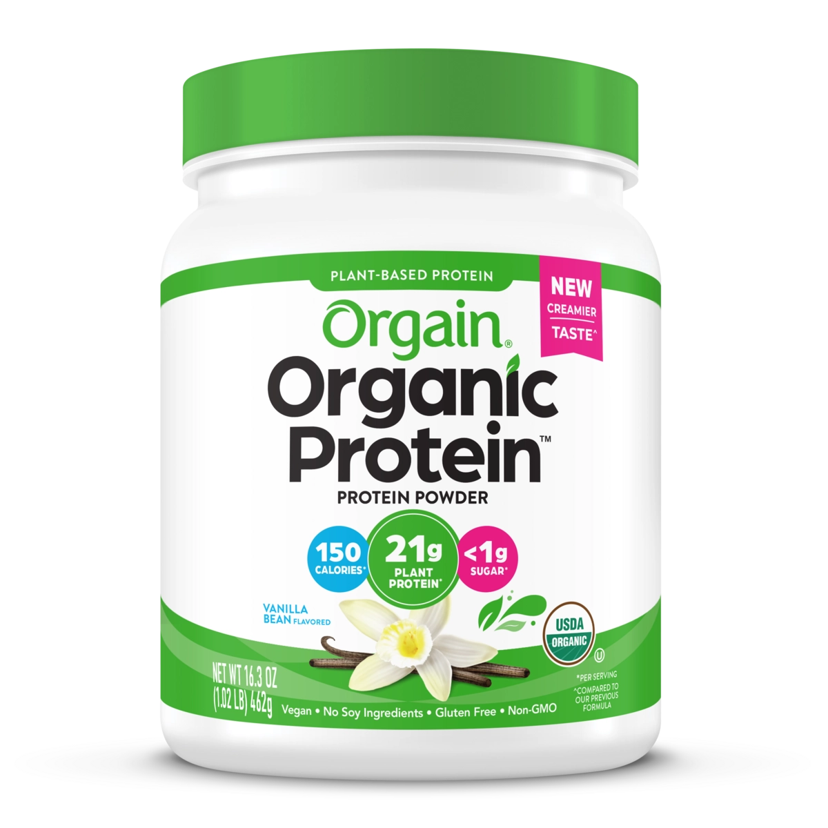 Orgain Organic Plant-Based Protein Powder - Sweet Vanilla Bean (2.03 Lbs)