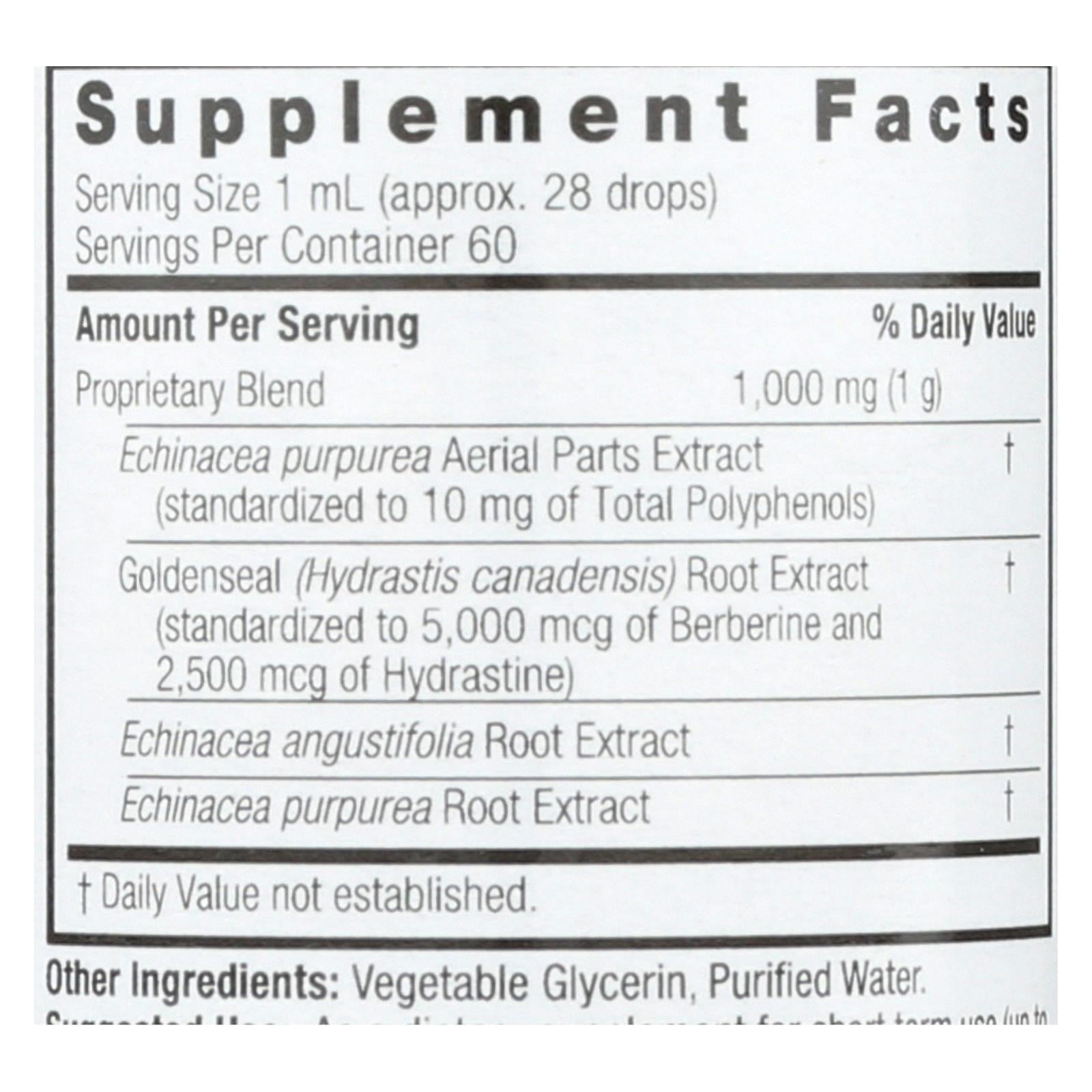 Nature's Answer Echinacea and Goldenseal Alcohol-Free Liquid Extract, 2 Fl Oz