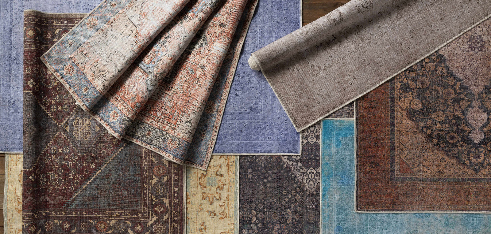 Kittrell Vintage Flat Pile Washable Rug - Clearance