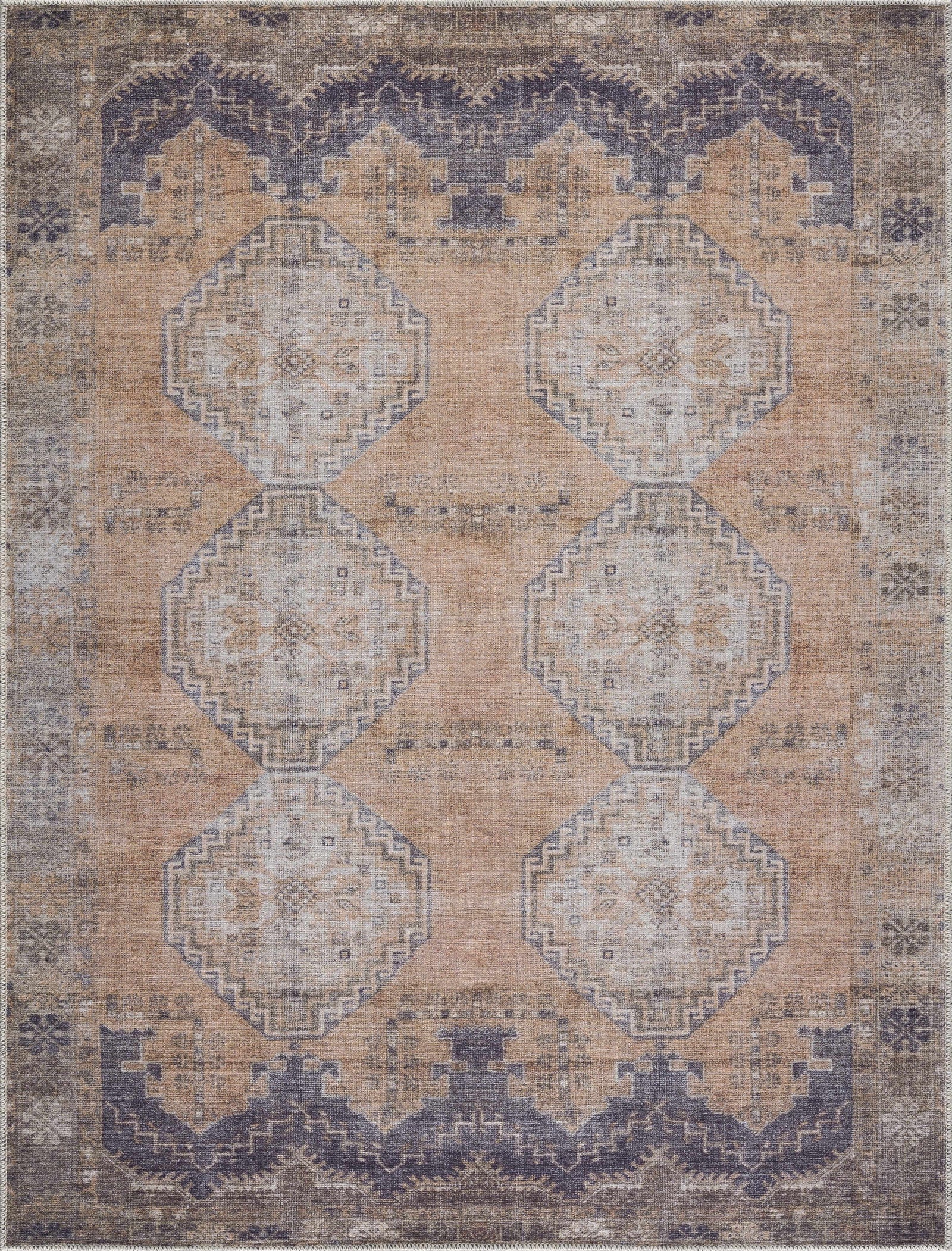 Carrabelle Peach Washable Area Rug - Clearance