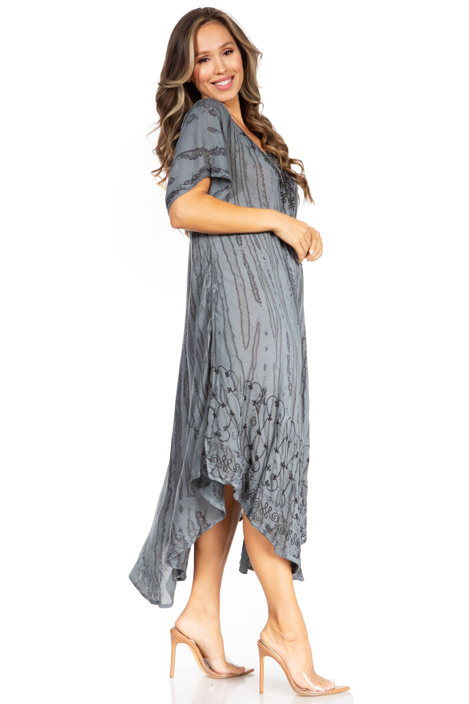 Sakkas Viveka Embroidered Caftan Dress
