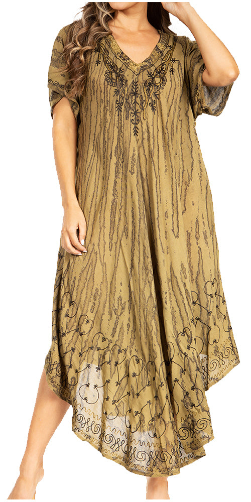 Sakkas Viveka Embroidered Caftan Dress
