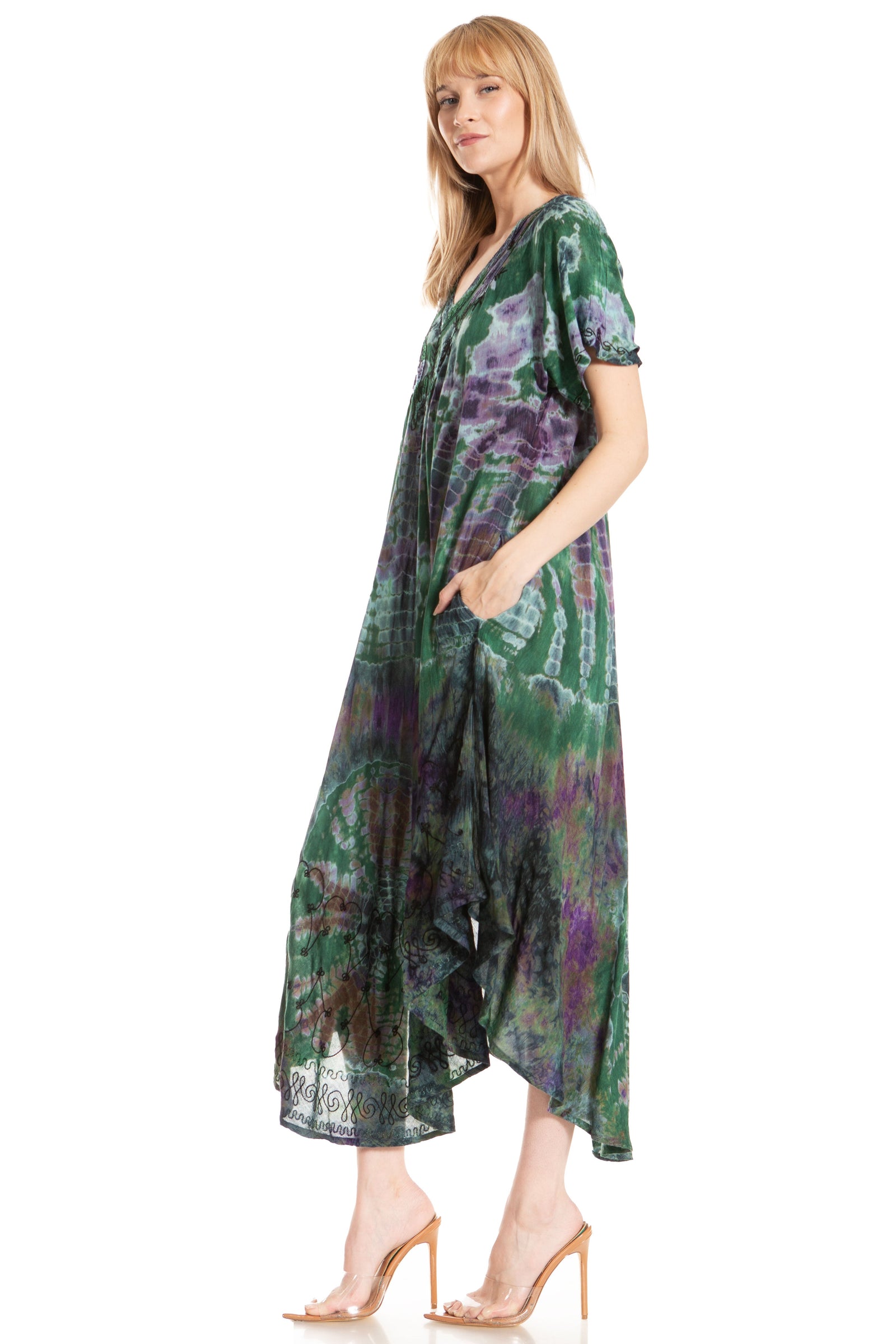 Sakkas Viveka Embroidered Caftan Dress