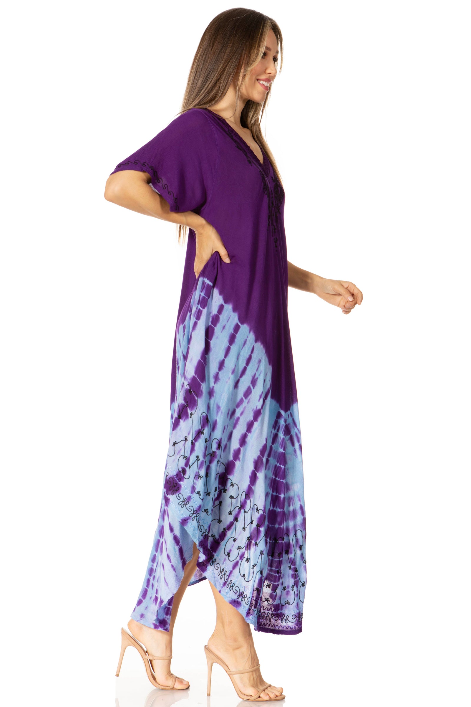 Sakkas Viveka Embroidered Caftan Dress