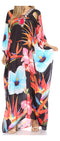 Sakkas Georgettina Flowy Rhinestone V Neck Long Caftan Dress/Cover Up