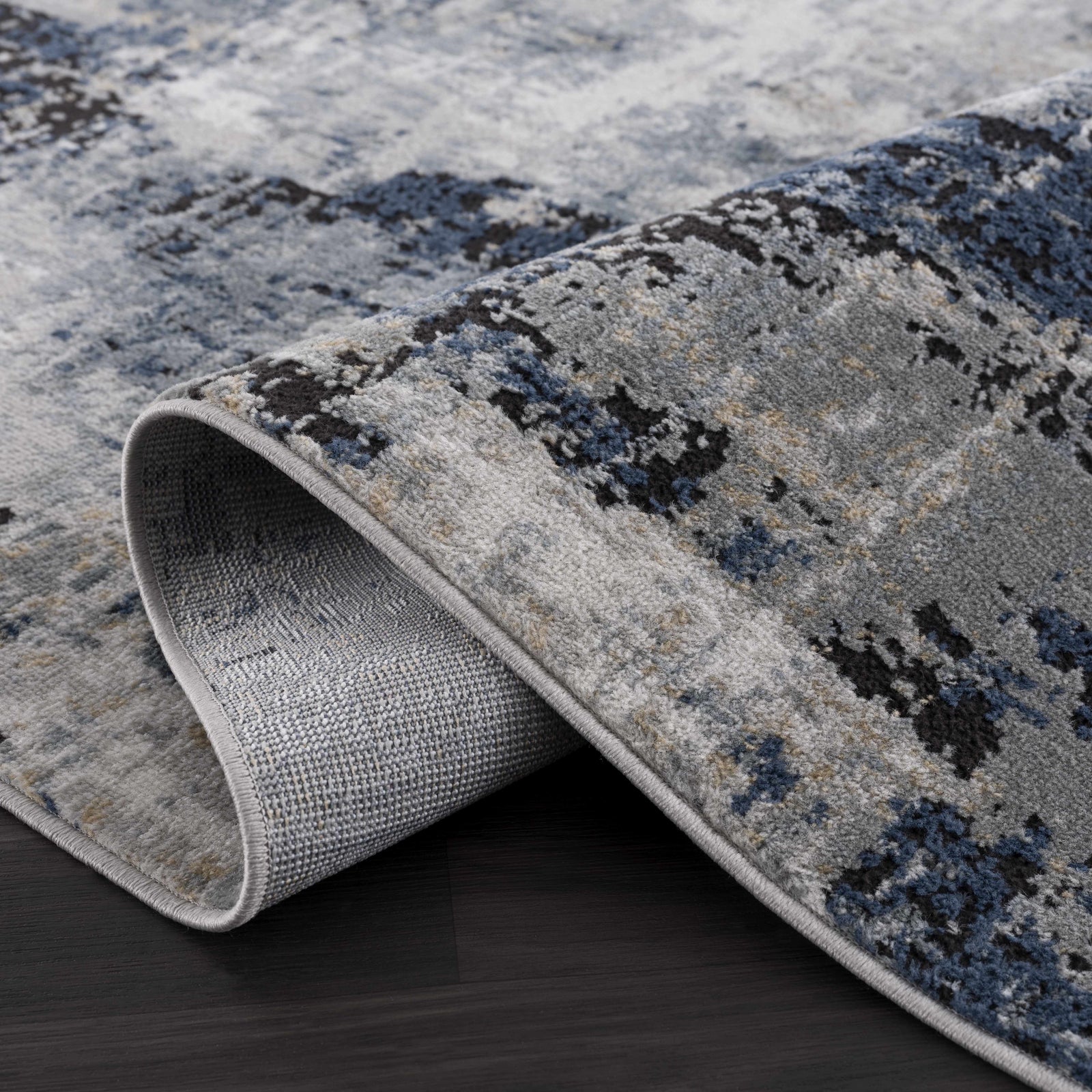 Campsall Blue Abstract Rug - Promo