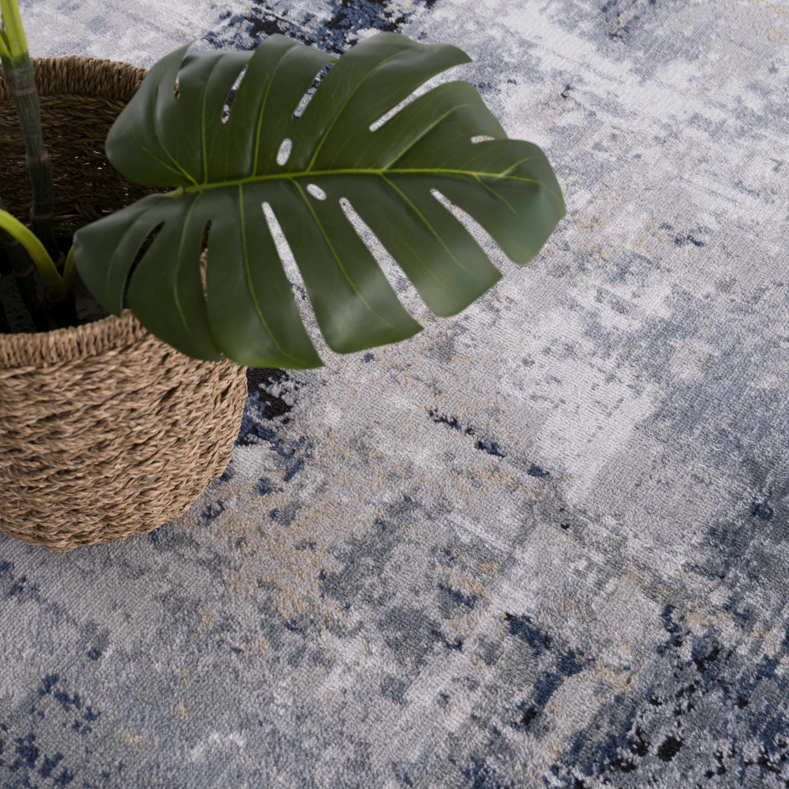 Campsall Blue Abstract Rug - Promo