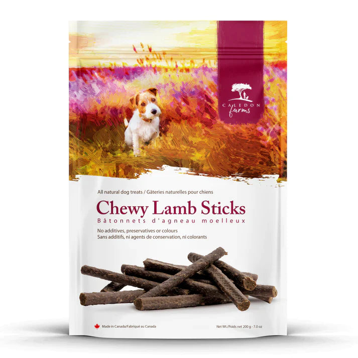 Caledon Farms Chewy Lamb Stick Dog Treats (4 - 7oz Packs)