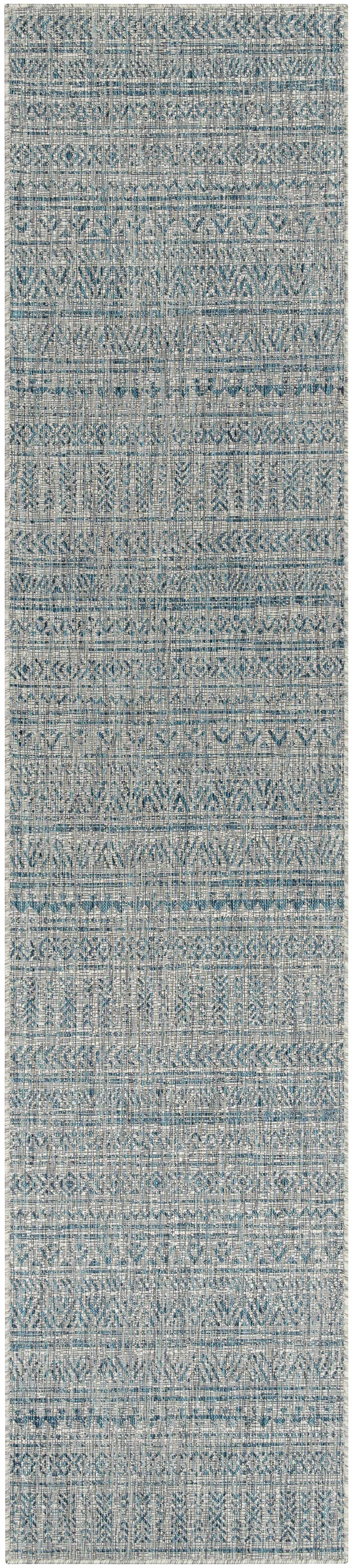 Novato Aqua All Over Pattern Performance Rug