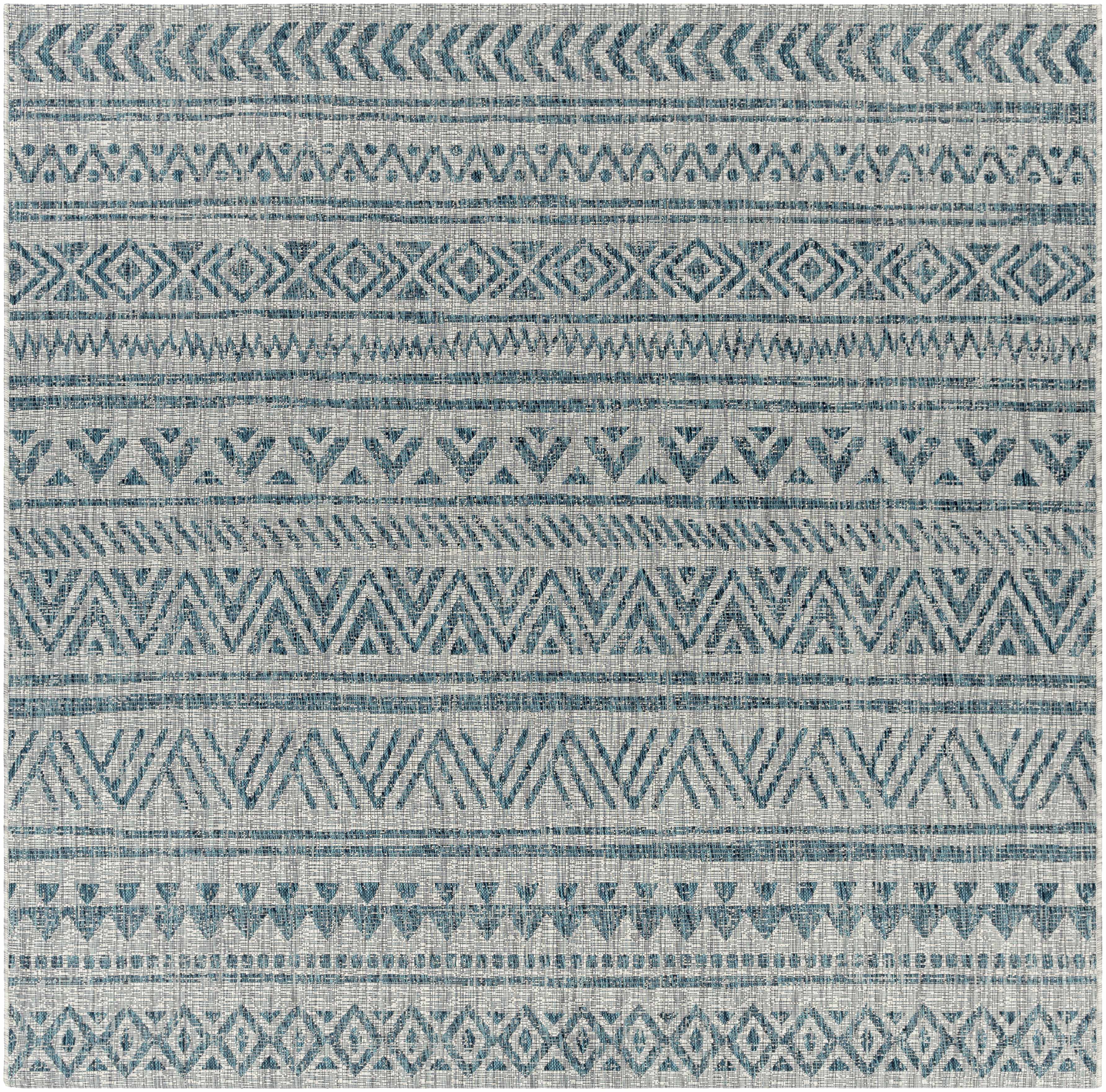 Novato Aqua All Over Pattern Performance Rug