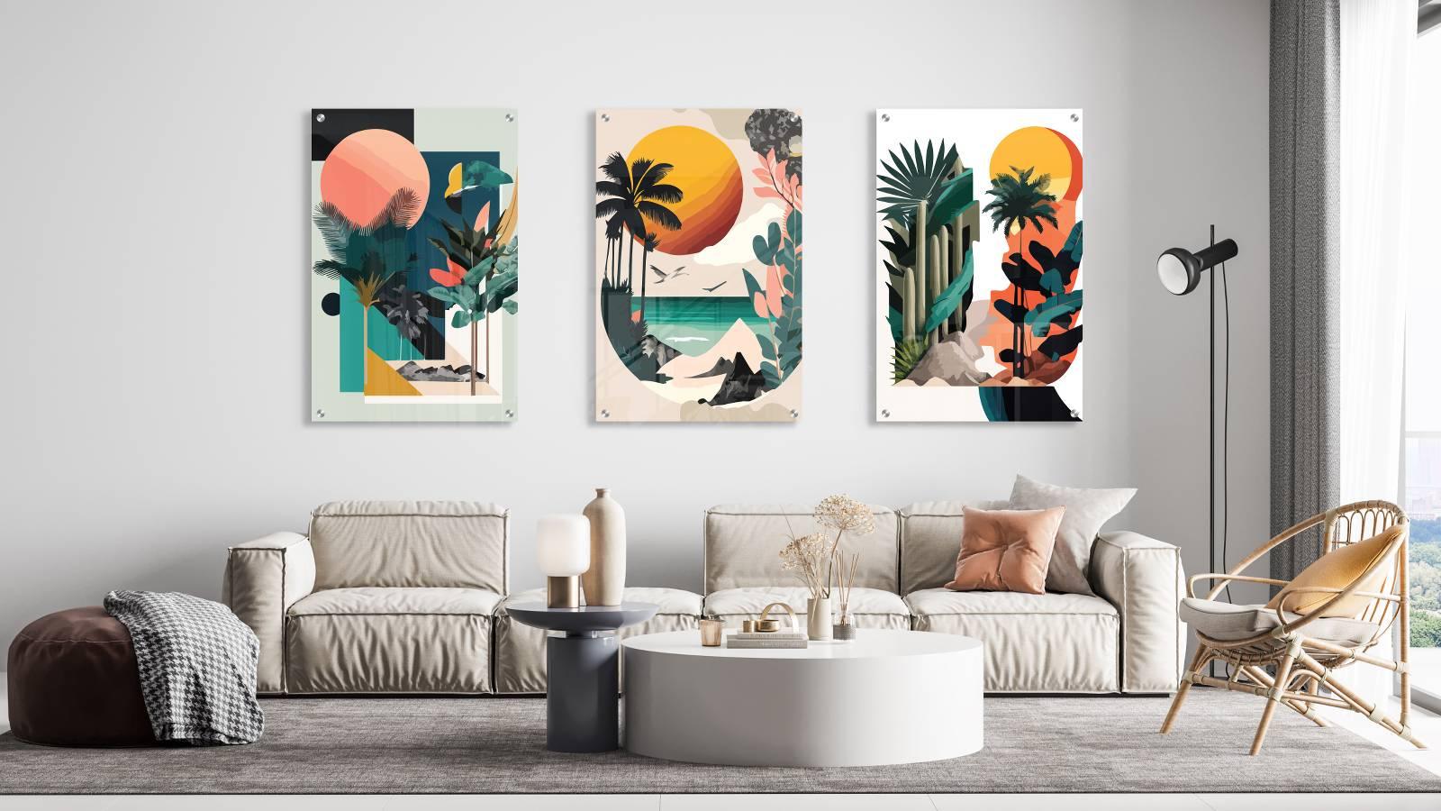 Beach Design Set of 3 Prints Modern Wall Art Modern Artwork – Tundra Globe
