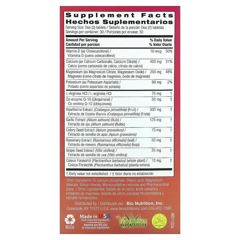 Bio Nutrition Blood Pressure Wellness Tablets (60 ct)