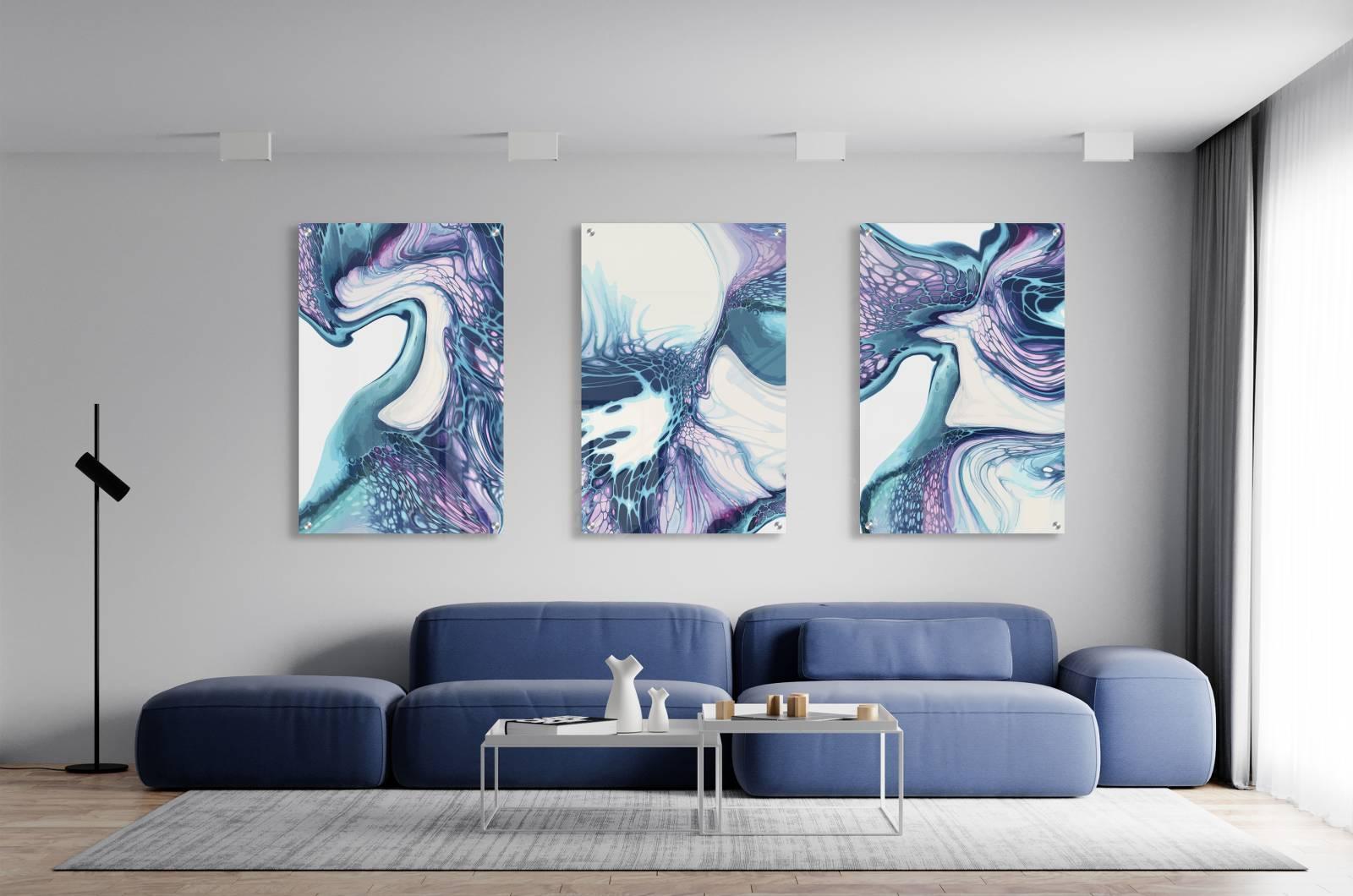 Blue Shades Set of 3 Prints Modern Wall Art Modern Artwork – Tundra Globe