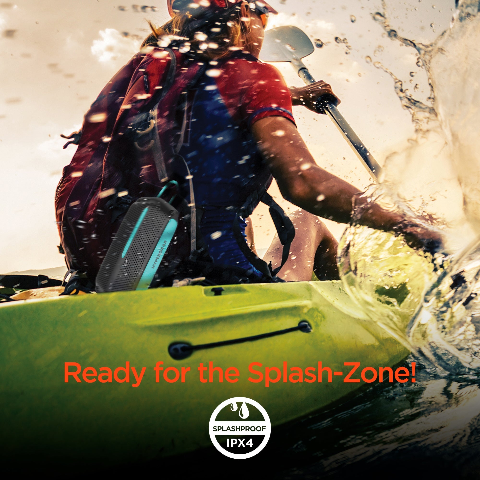 HyperGear Wave Water Resistant Wireless Speaker with Extended Battery Life (WATER-PRNT)