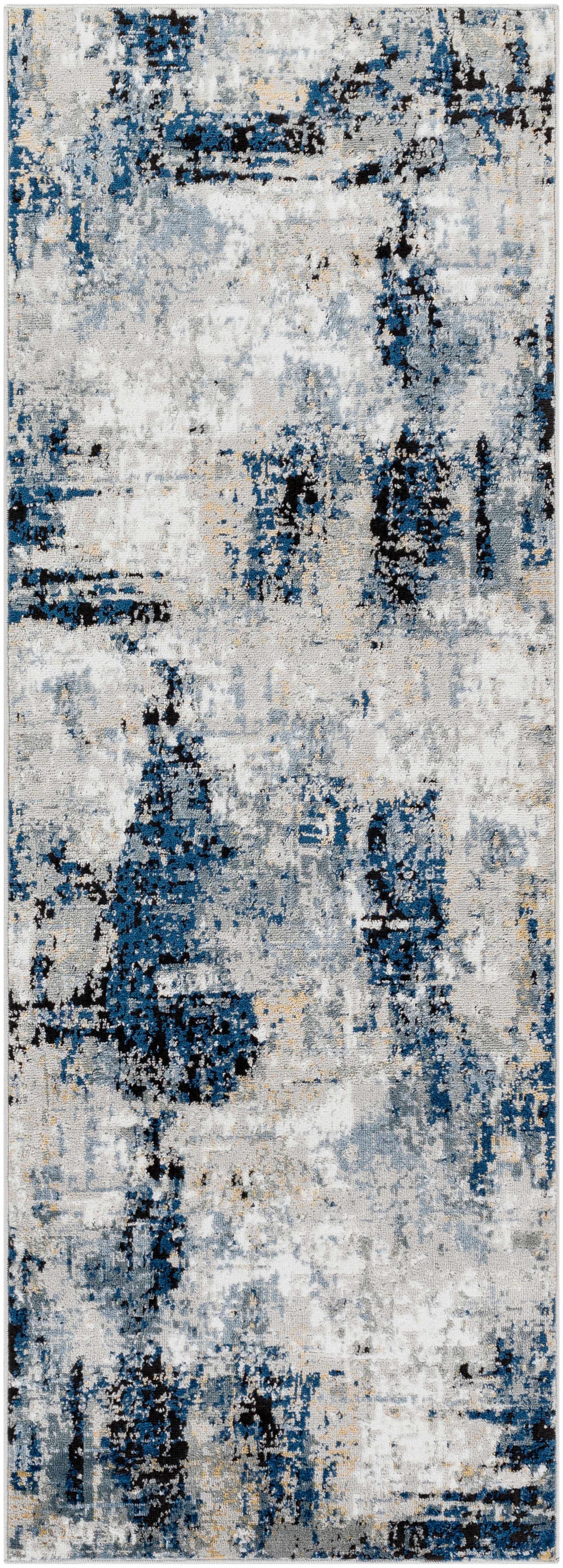 Campsall Blue Abstract Rug - Promo