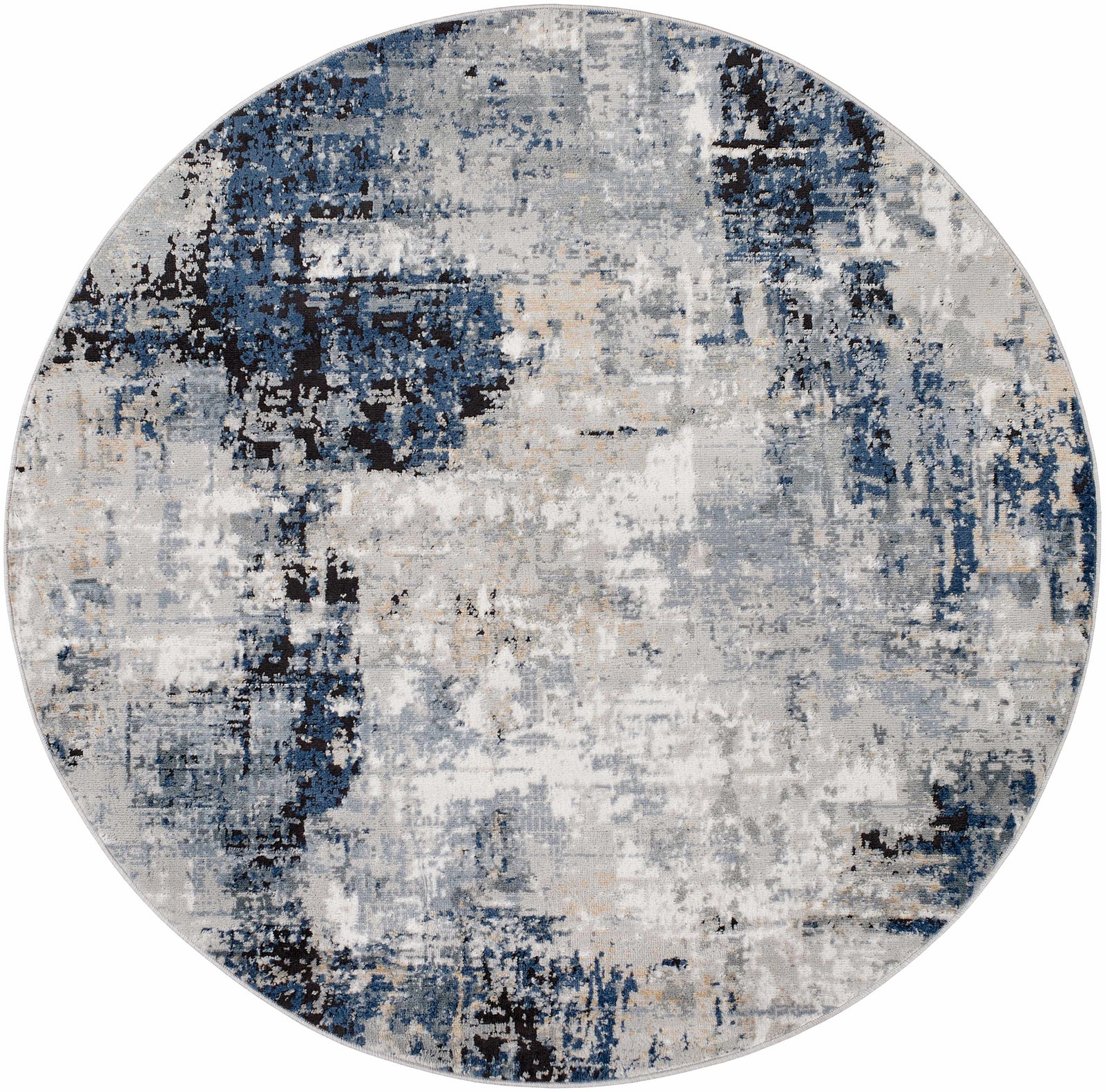 Campsall Blue Abstract Rug - Promo